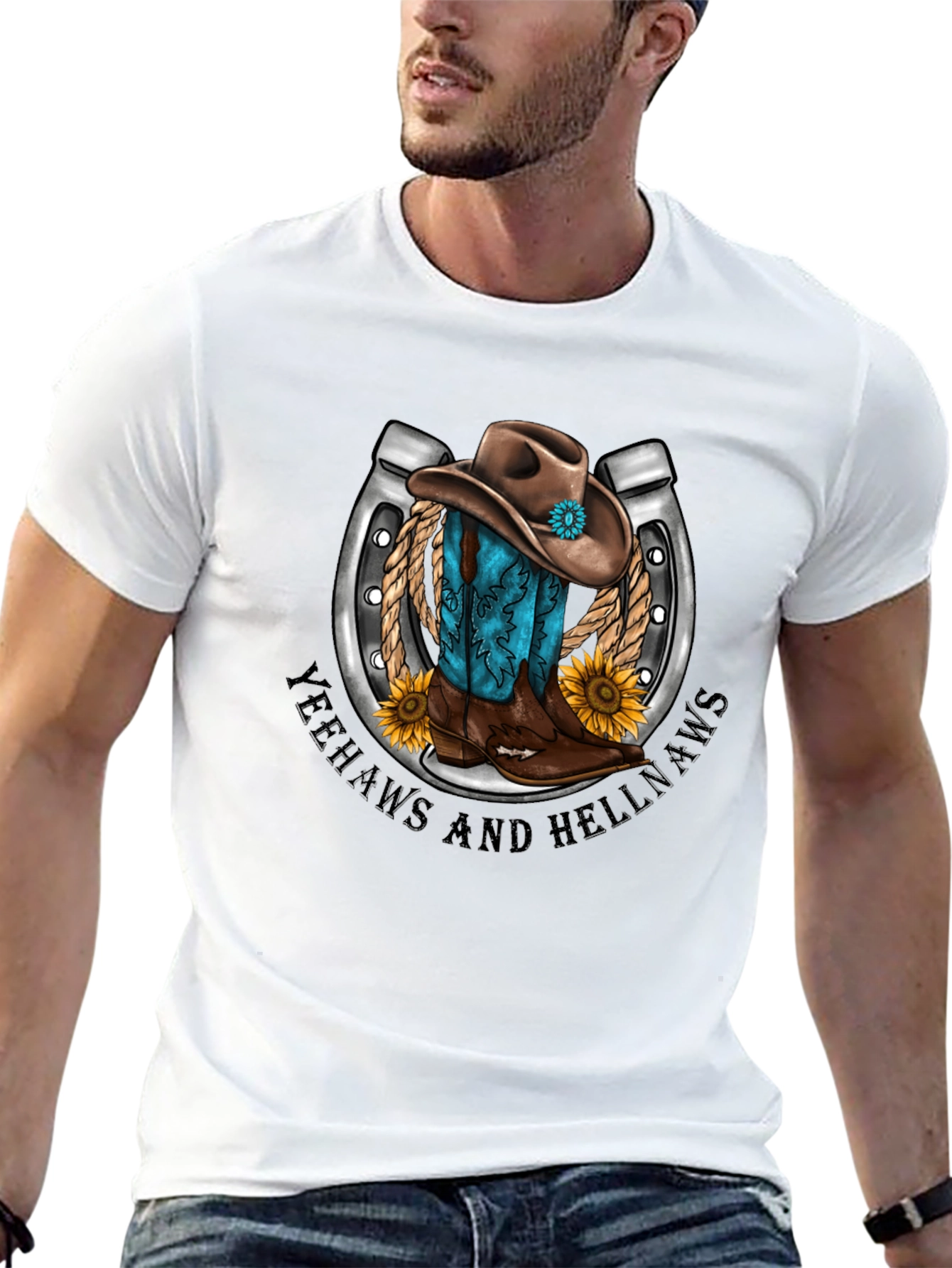 Yeehaws and Hellnaws Cowboy Tee