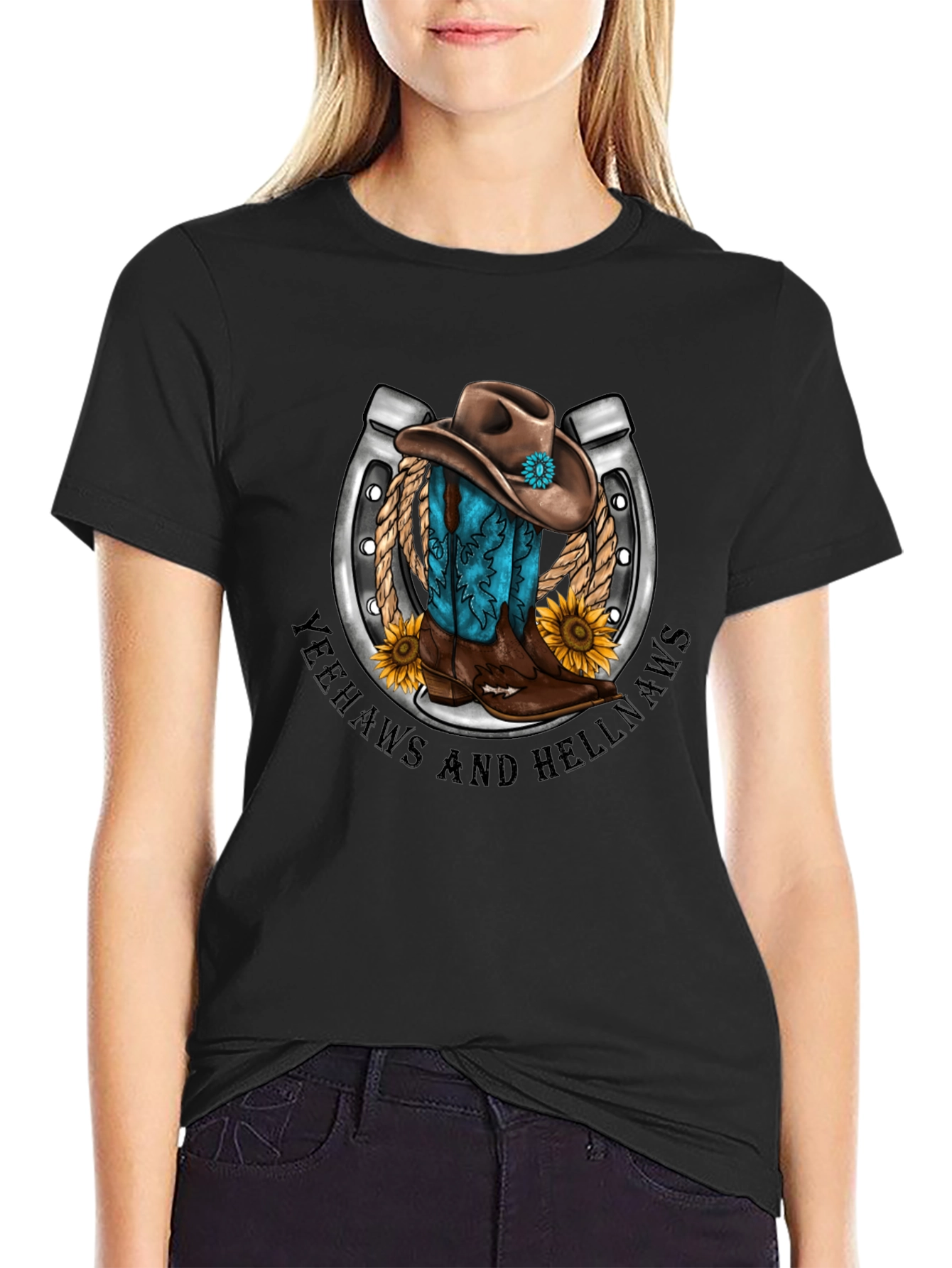 Yeehaws and Hellnaws Cowboy Tee