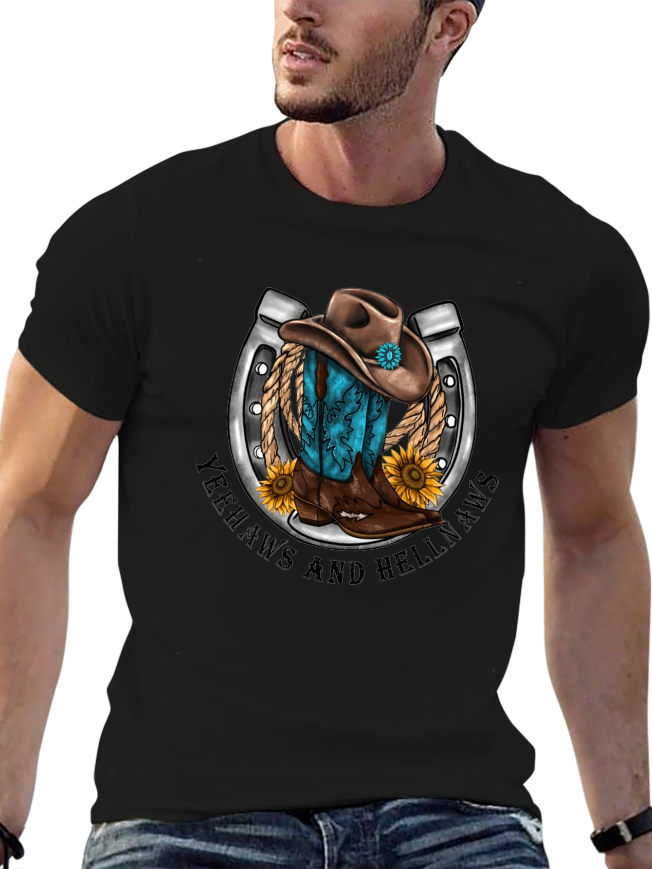 Yeehaws and Hellnaws Cowboy Tee