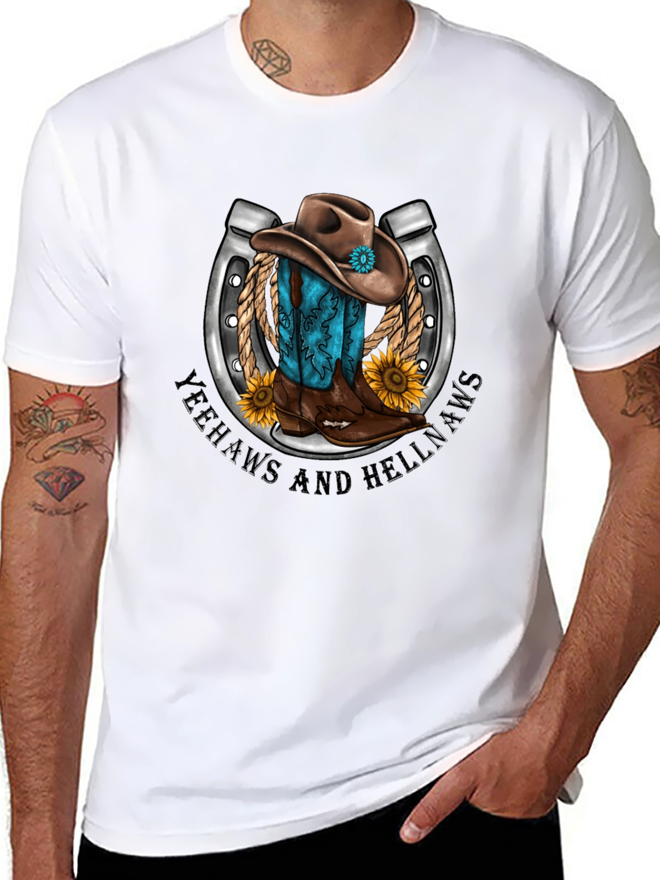 Yeehaws and Hellnaws Cowboy Tee