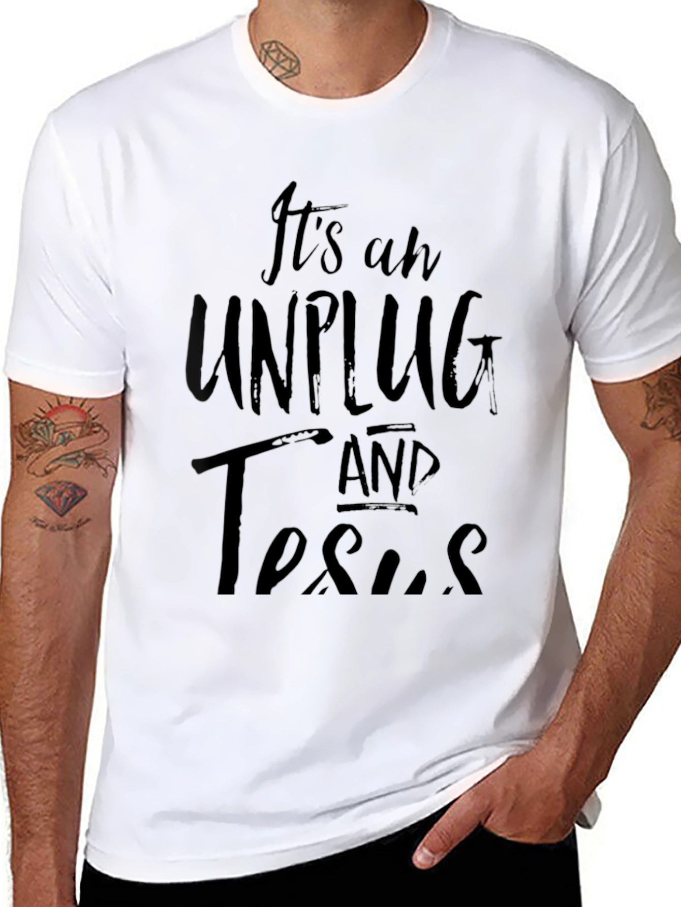 Unplug and Trust Jesus Graphic Tee