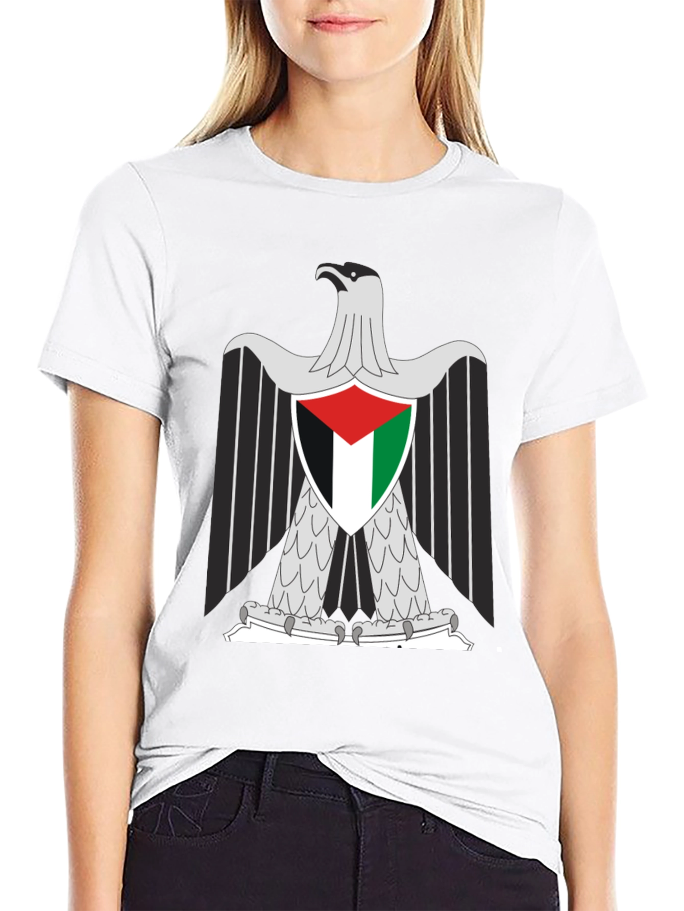 Palestine Eagle Graphic Tee - Black