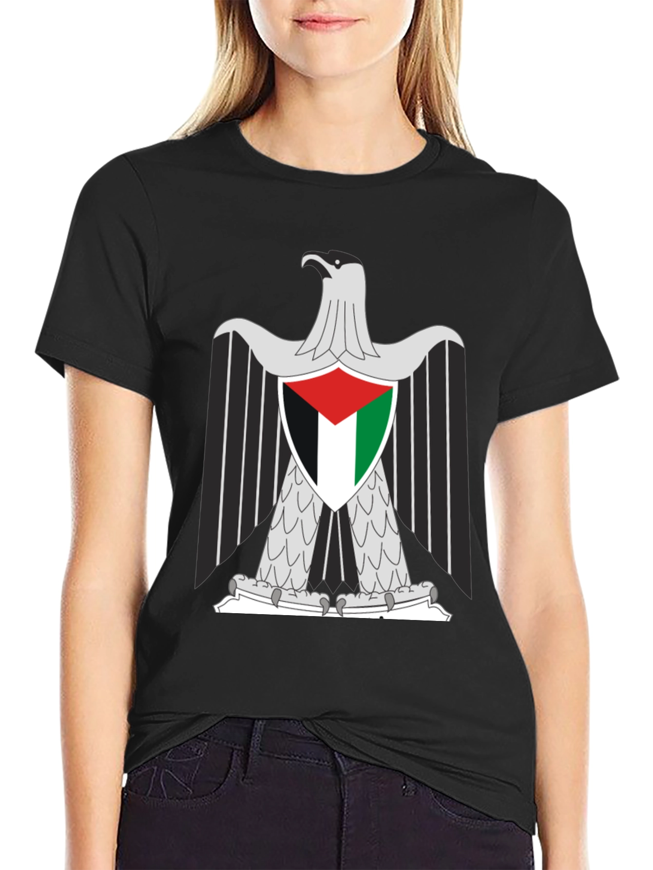 Palestine Eagle Graphic Tee - Black