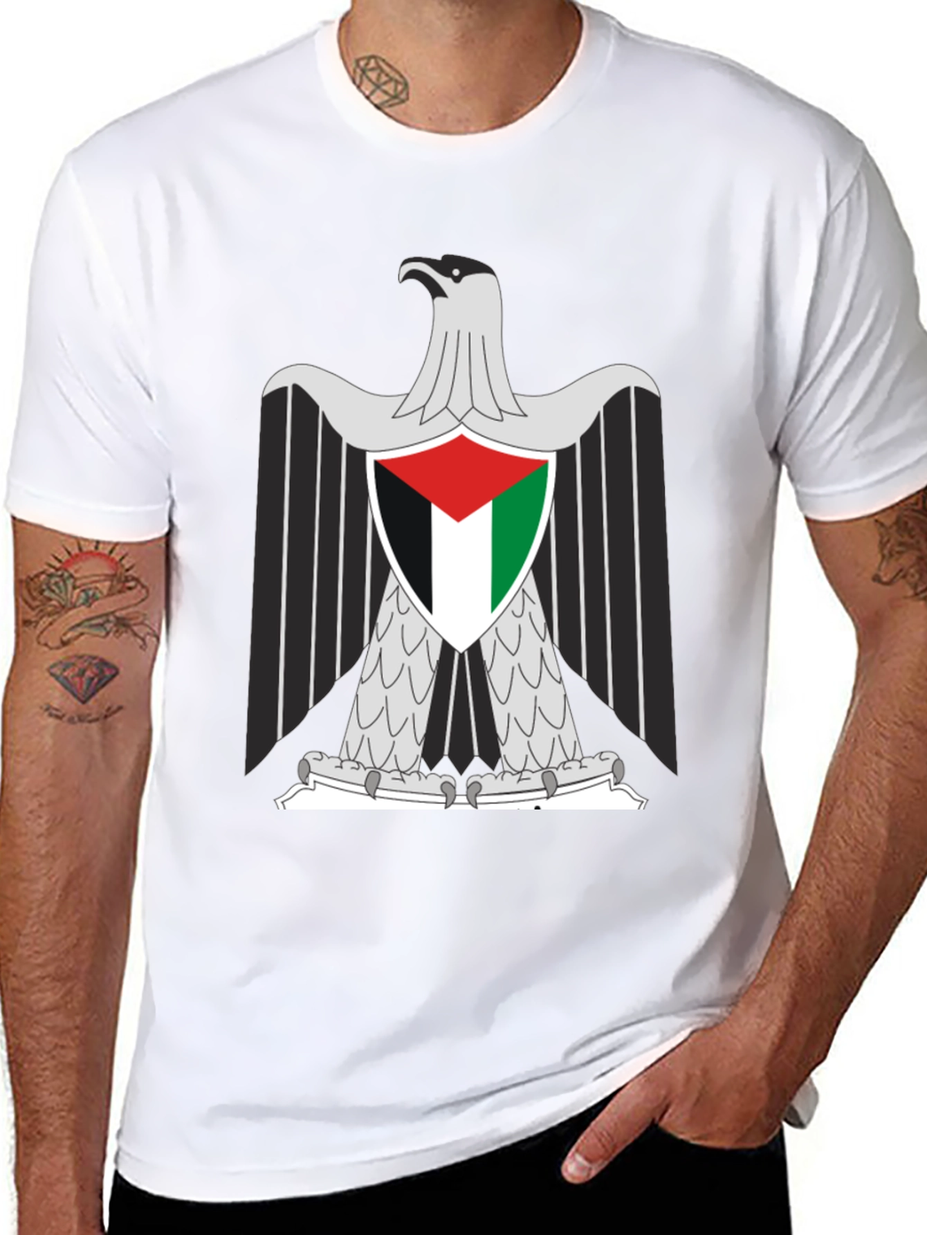 Palestine Eagle Graphic Tee - Black