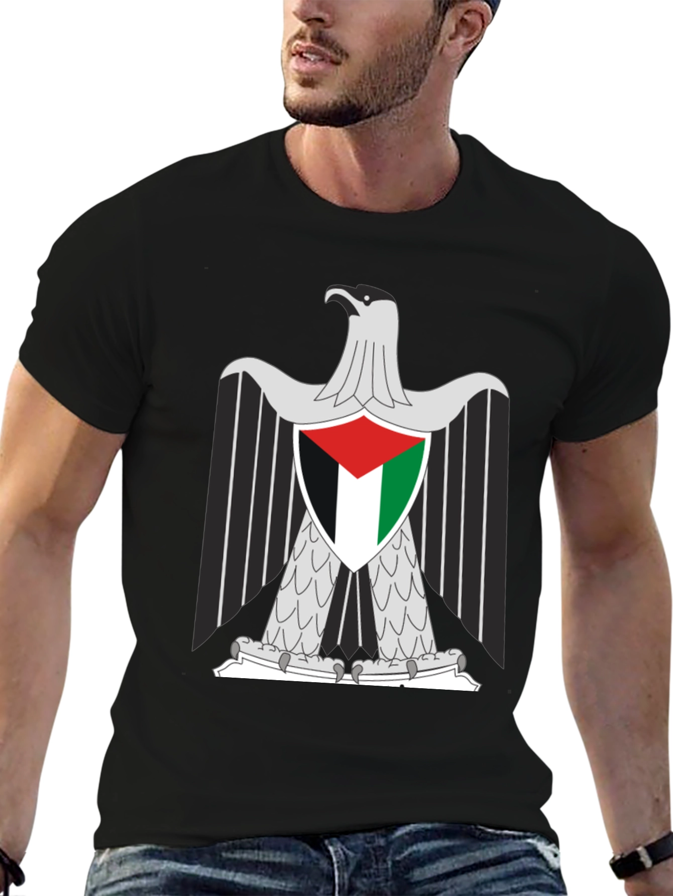 Palestine Eagle Graphic Tee - Black