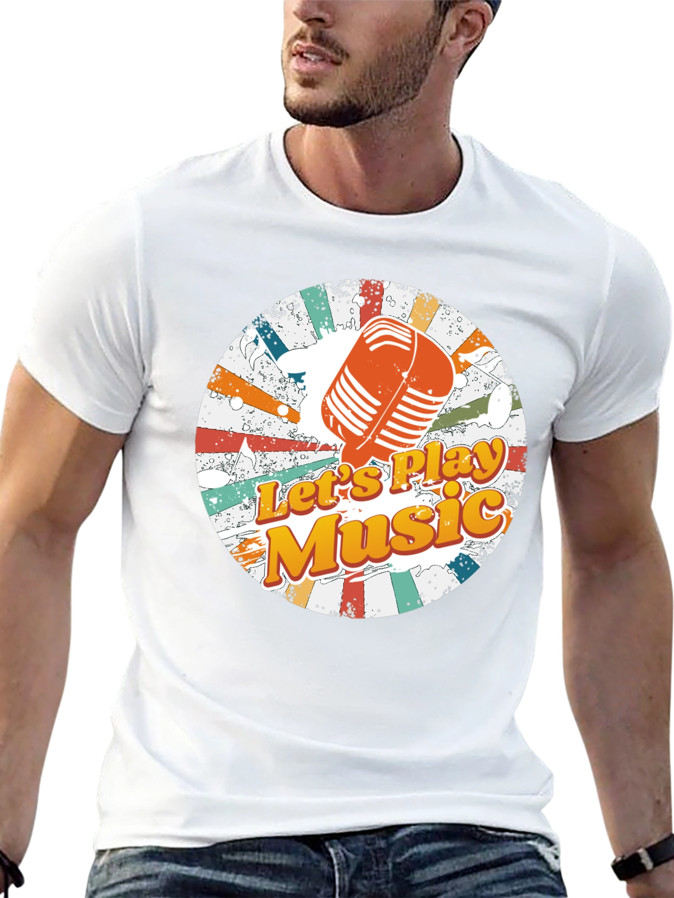 Retro Music T-Shirt: Lets Play Music Tee