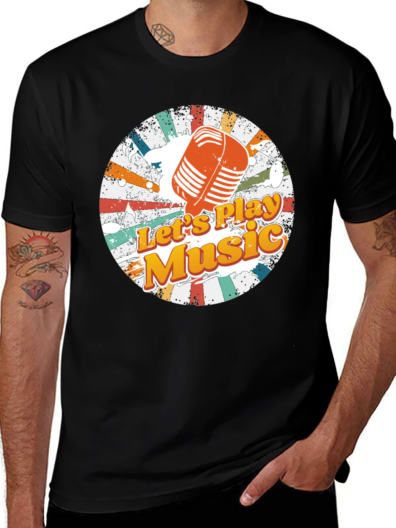 Retro Music T-Shirt: Lets Play Music Tee