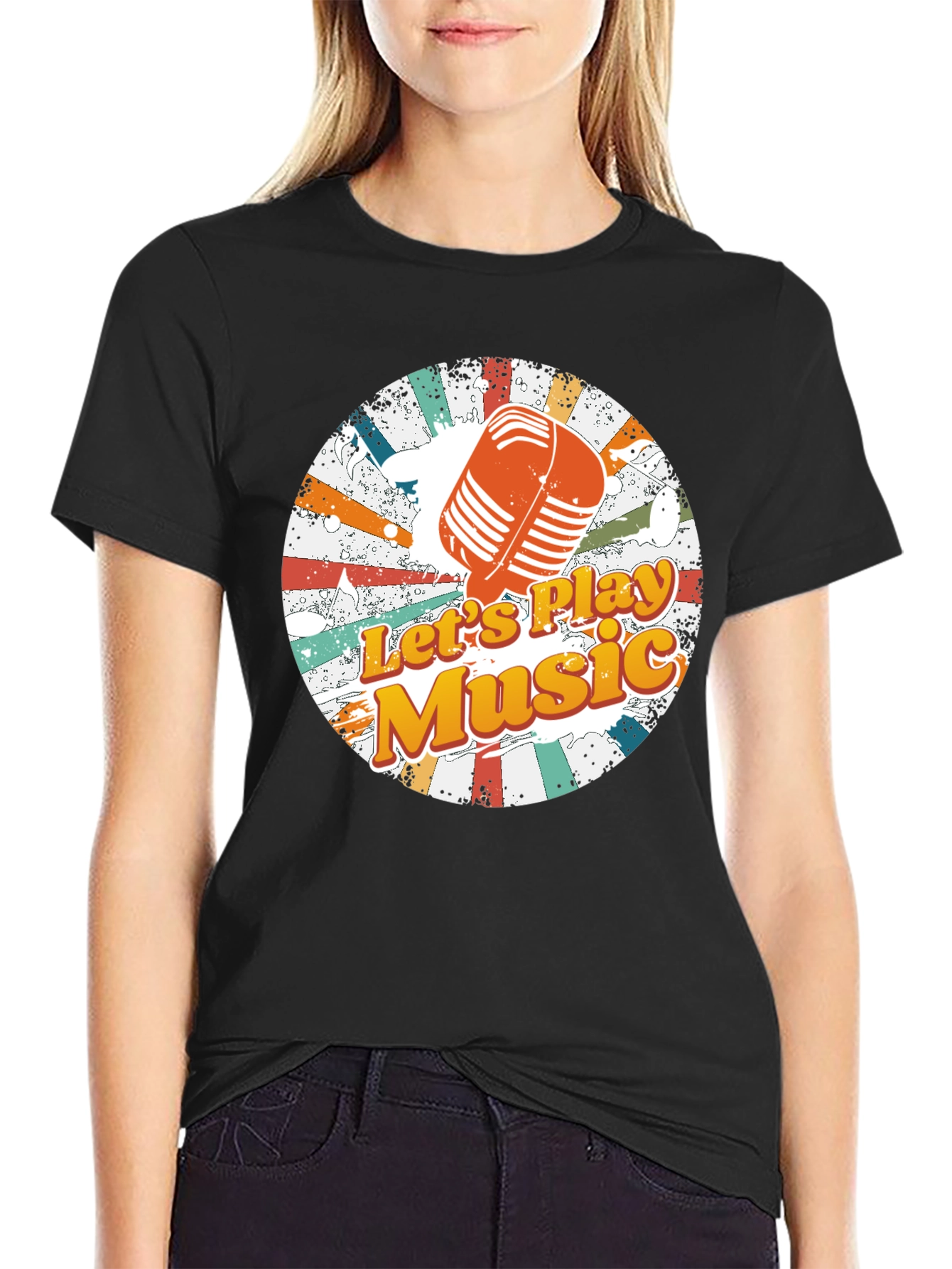 Retro Music T-Shirt: Lets Play Music Tee