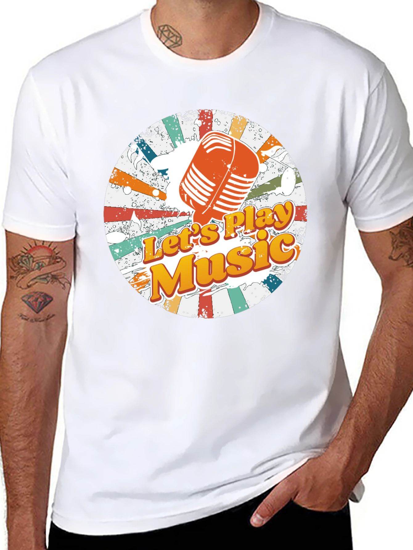 Retro Music T-Shirt: Lets Play Music Tee
