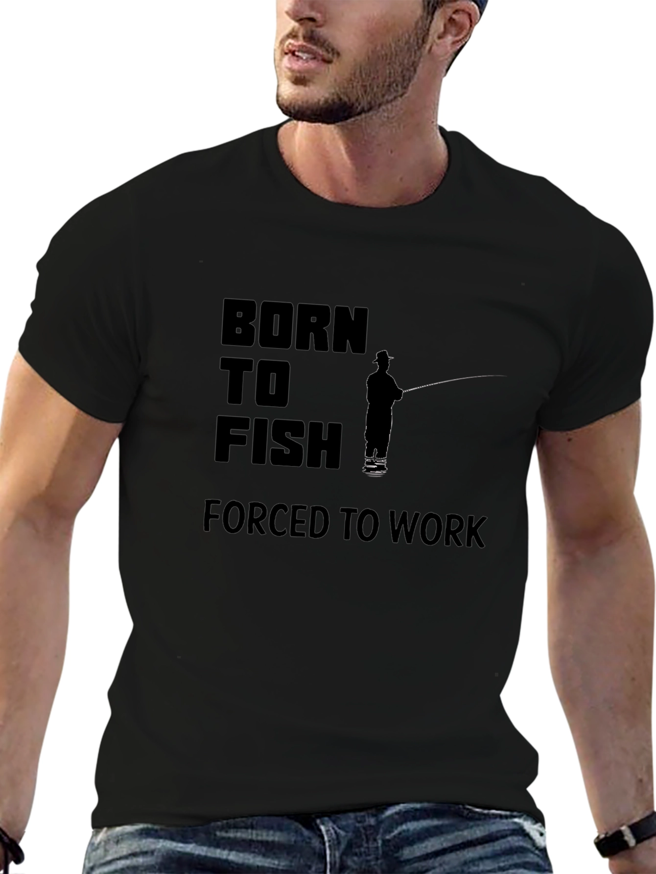 Born to Fish Black Graphic Tee