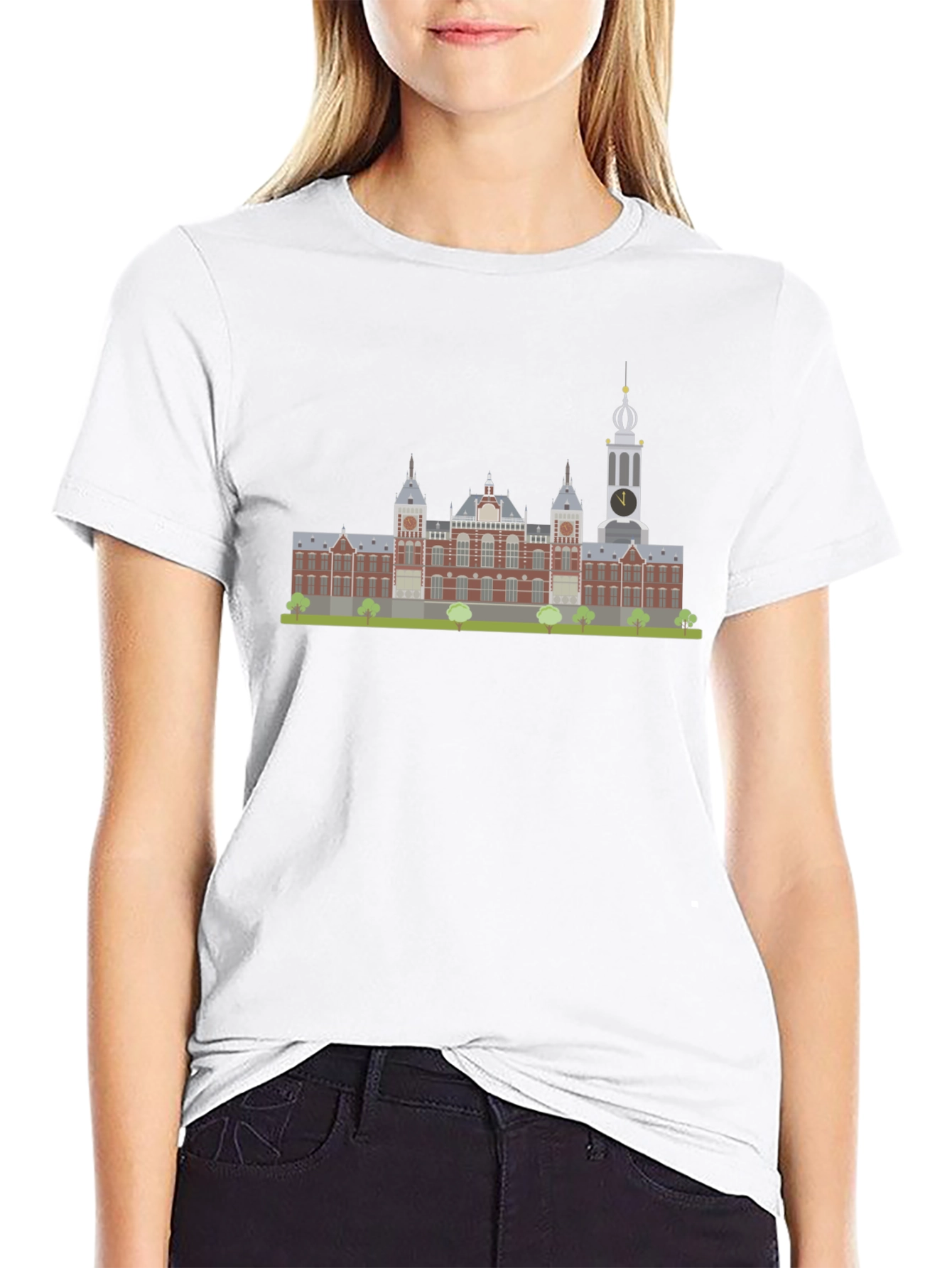 Amsterdam Building Graphic Tee - Black