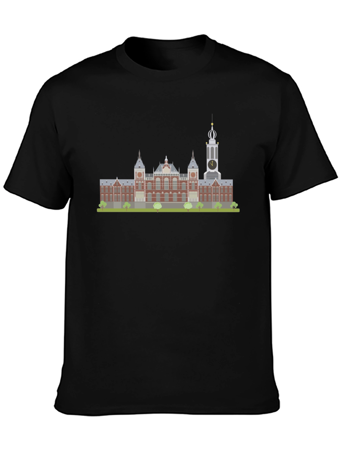 Amsterdam Building Graphic Tee - Black