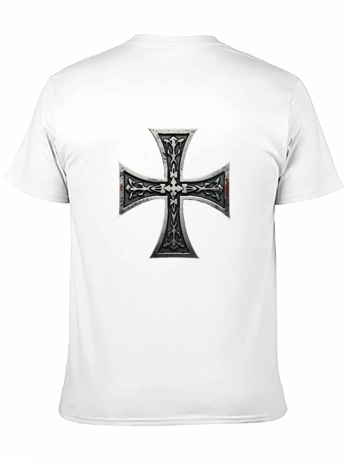 Iron Cross Graphic Print Black T-Shirt
