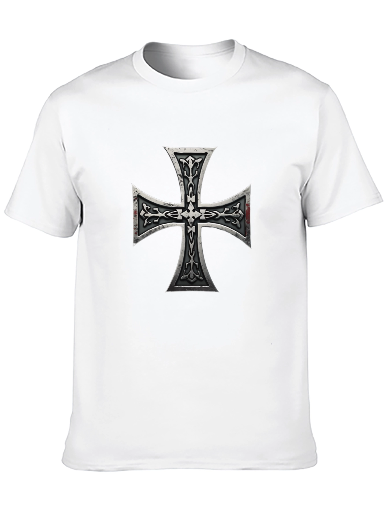 Iron Cross Graphic Print Black T-Shirt