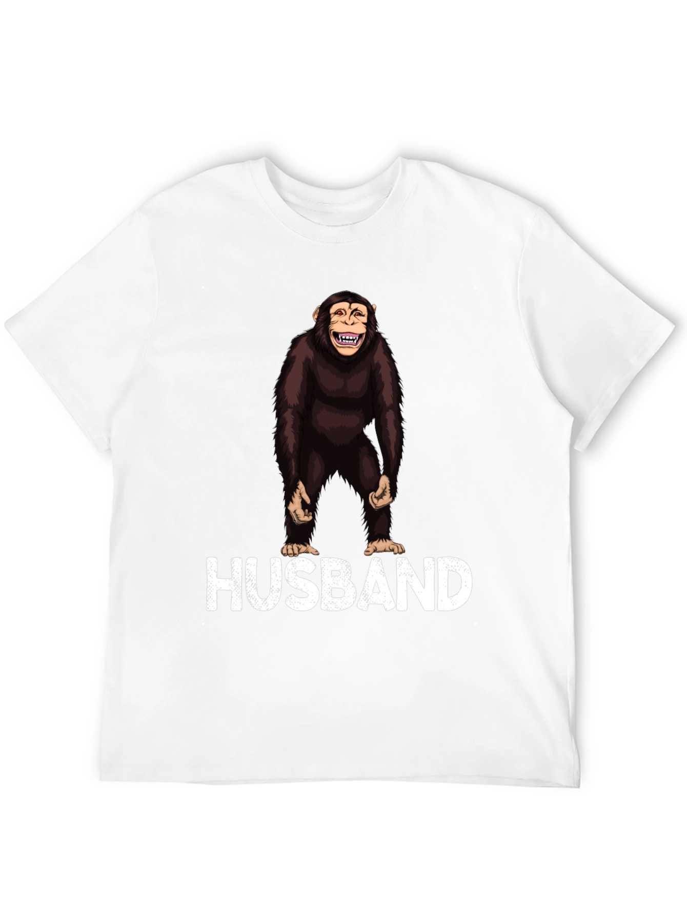 Funny Monkey Husband Graphic Tee - Black Mens T-Shirt