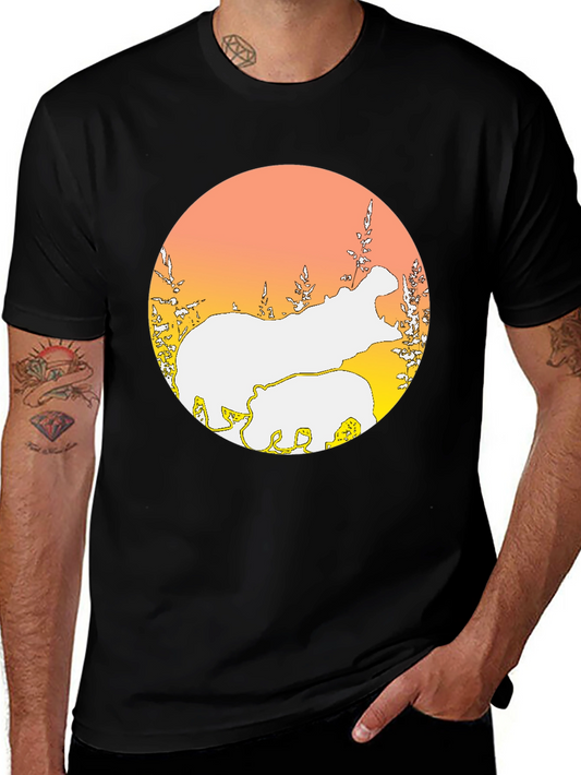 Hippo Silhouette Graphic Tee - Black