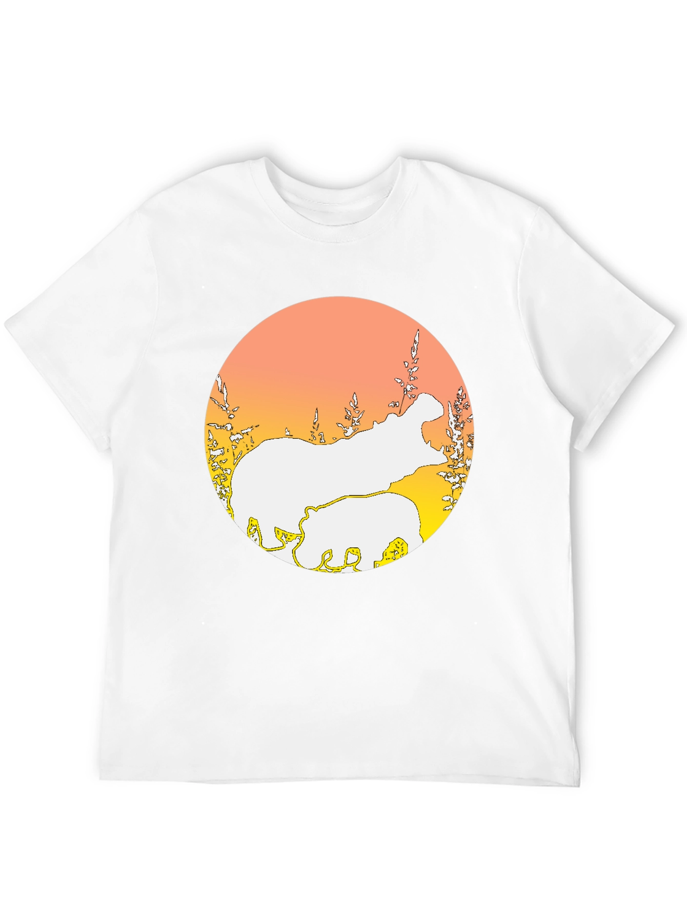 Hippo Silhouette Graphic Tee - Black