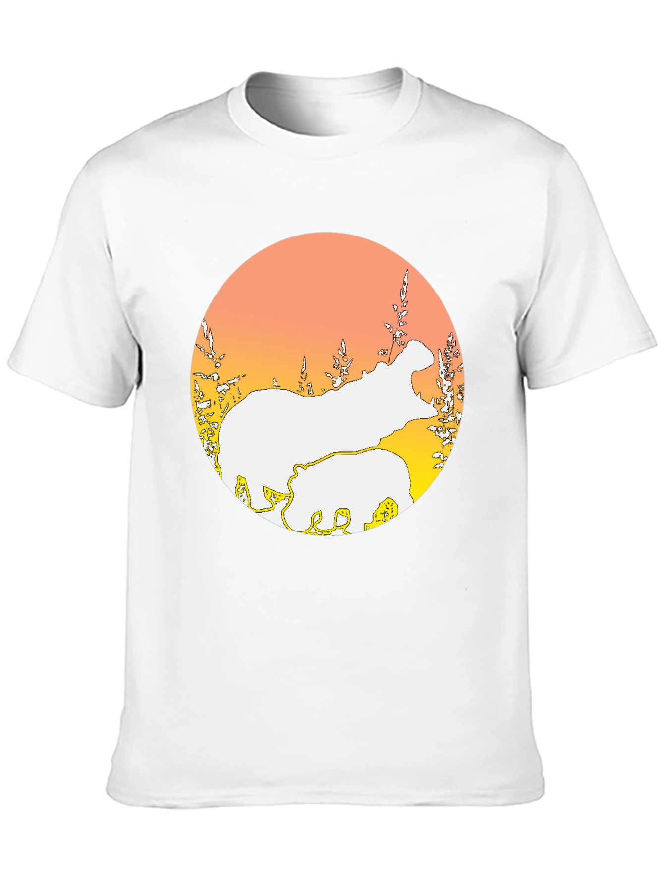 Hippo Silhouette Graphic Tee - Black