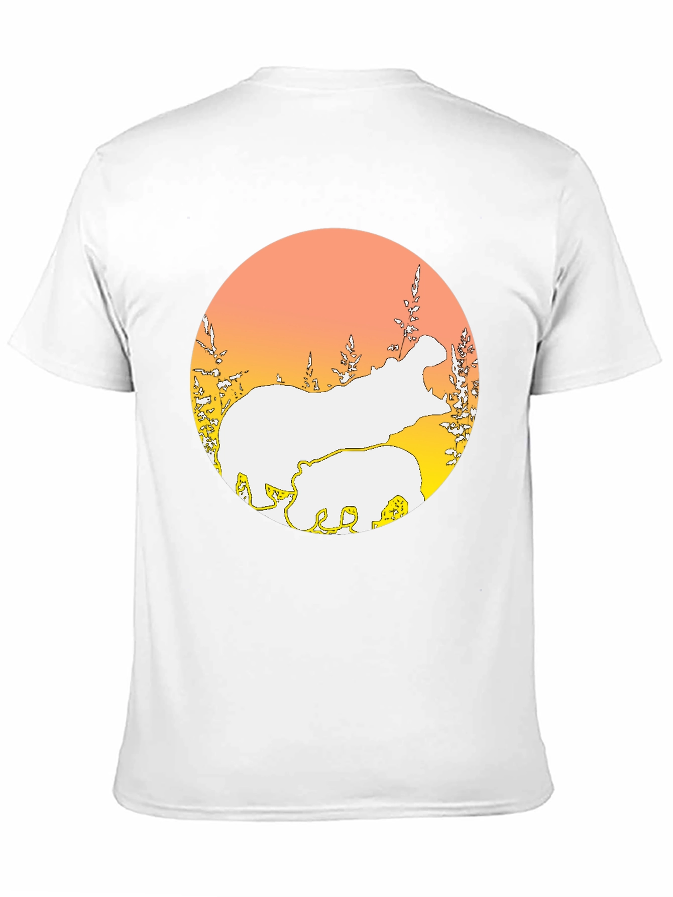Hippo Silhouette Graphic Tee - Black