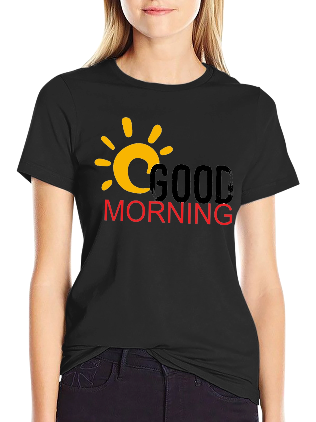 Good Morning Graphic T-Shirt - Casual Black Tee
