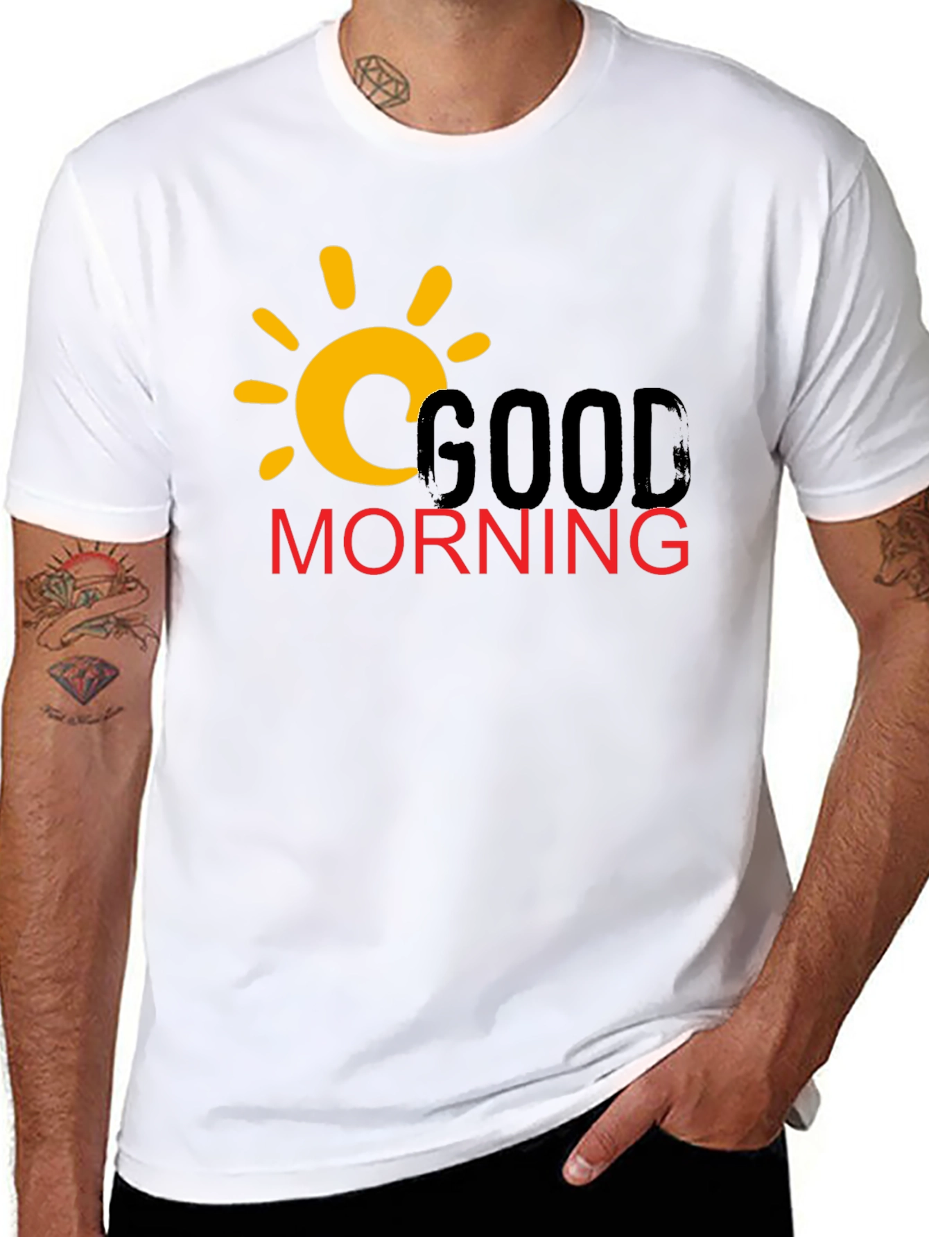 Good Morning Graphic T-Shirt - Casual Black Tee