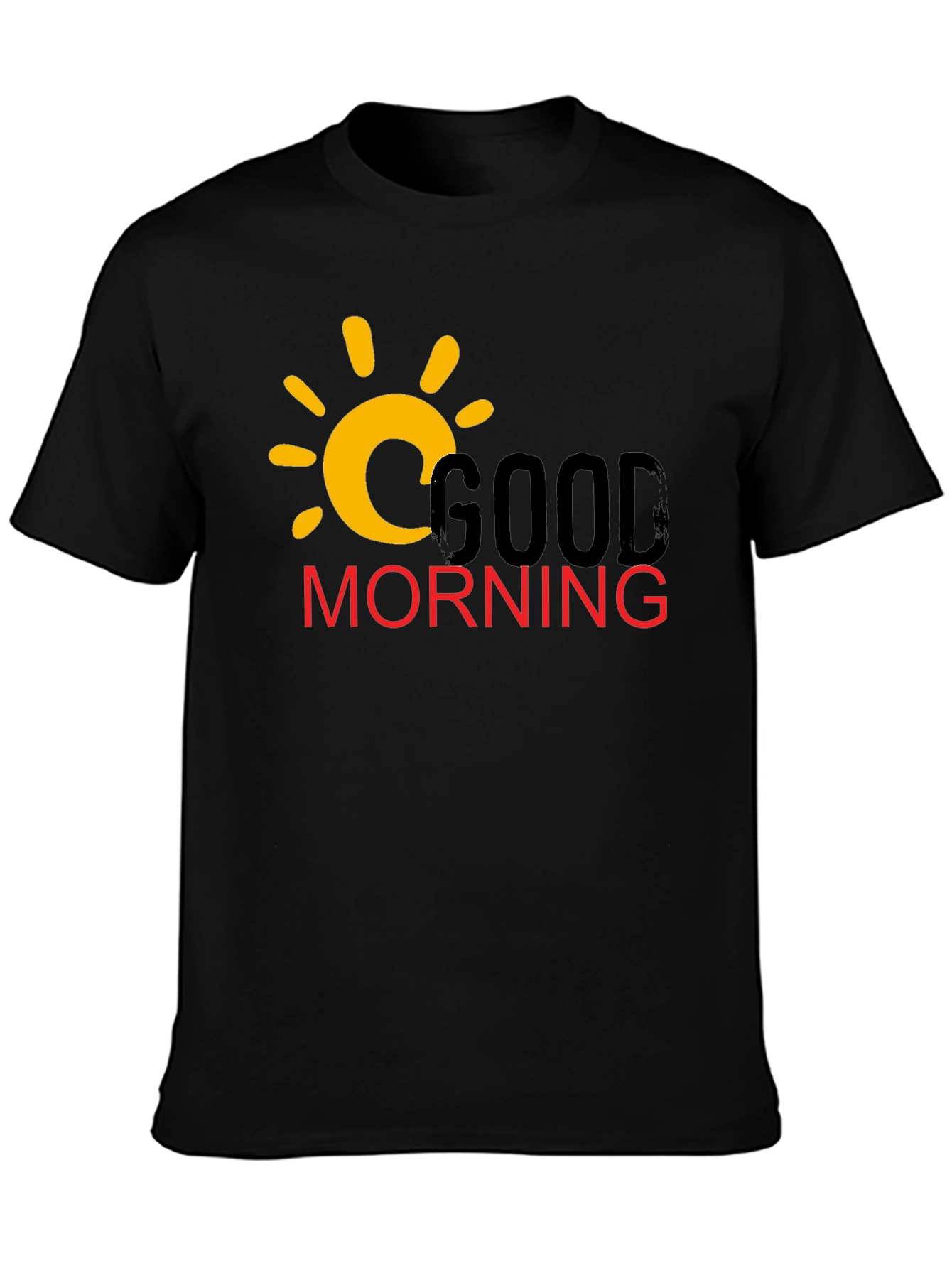 Good Morning Graphic T-Shirt - Casual Black Tee