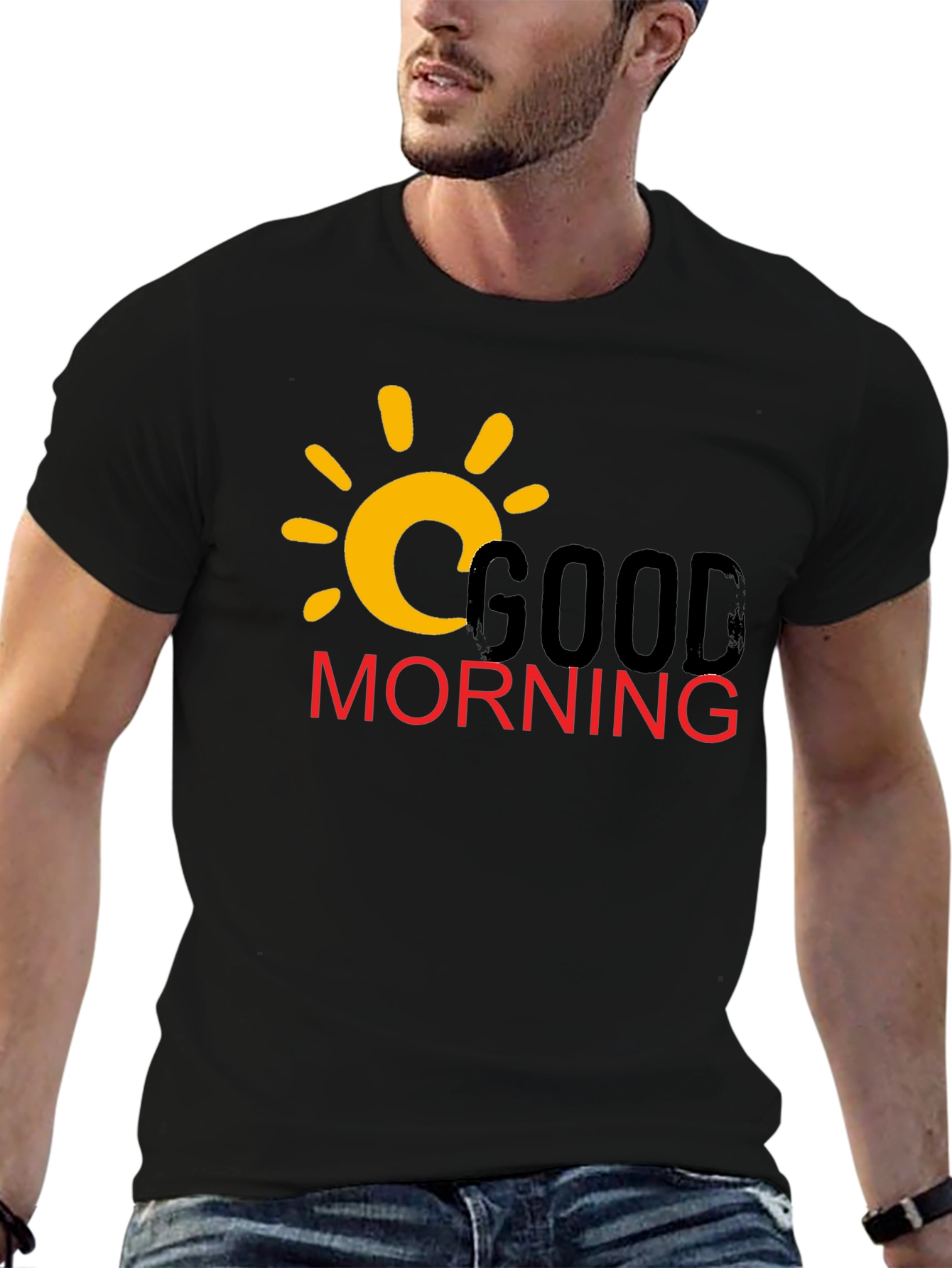 Good Morning Graphic T-Shirt - Casual Black Tee