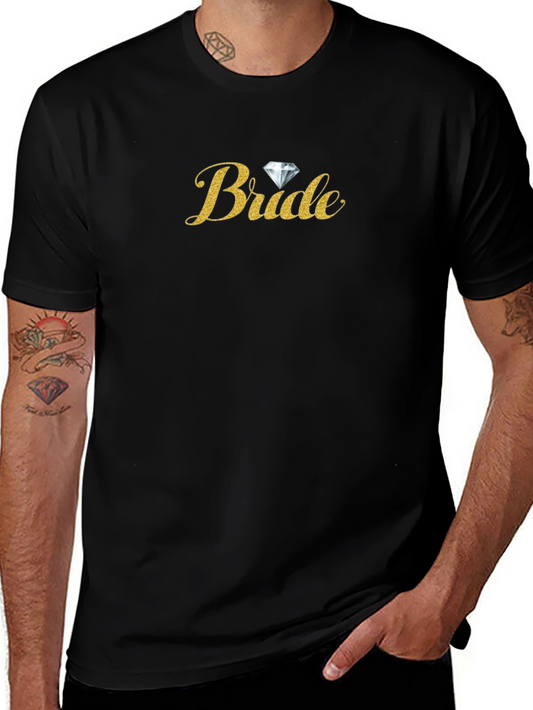 Bride Glitter T-Shirt - Black Wedding Party Tee