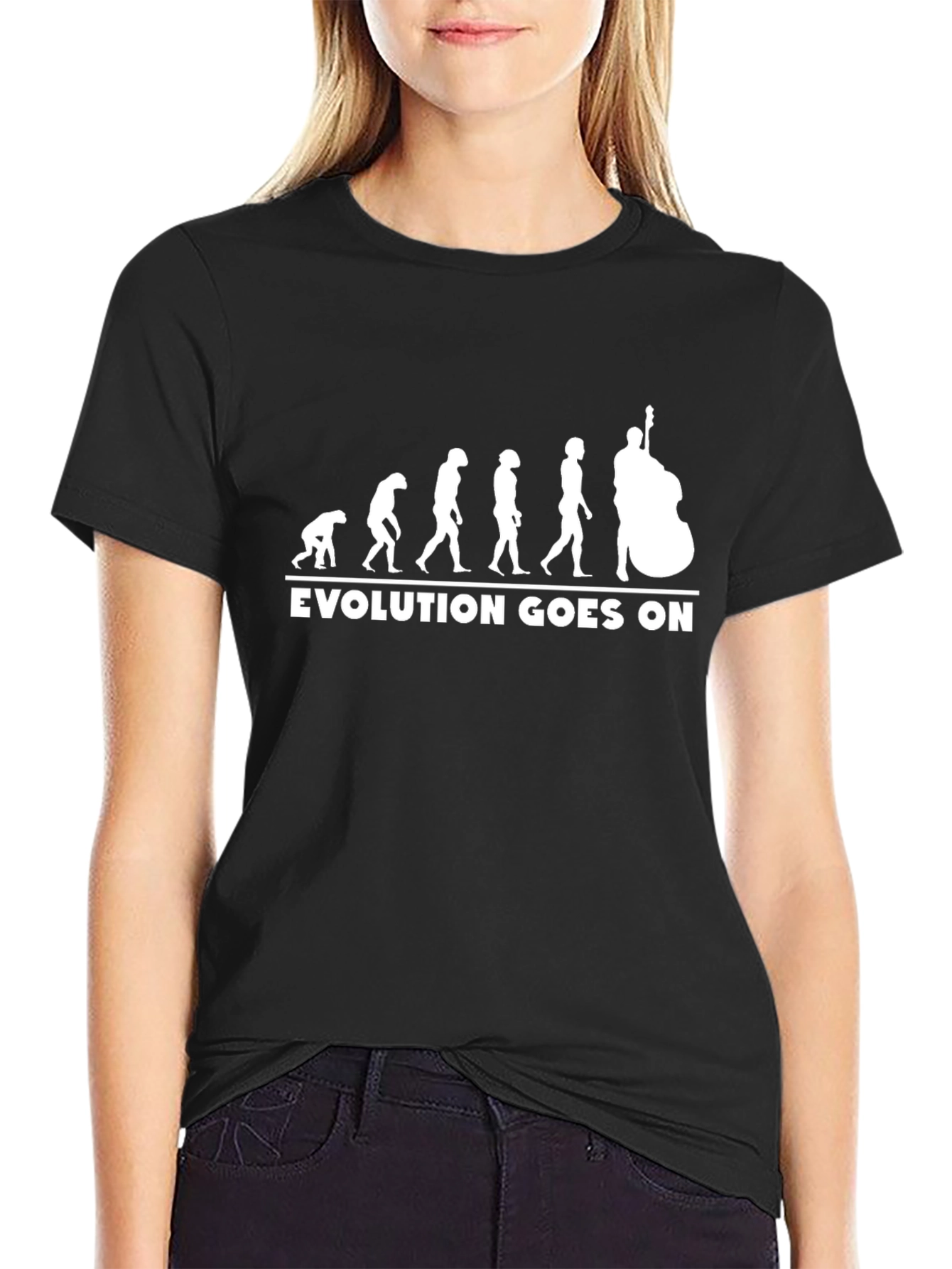 Evolution of Bass Player T-Shirt - Black Cotton Tee