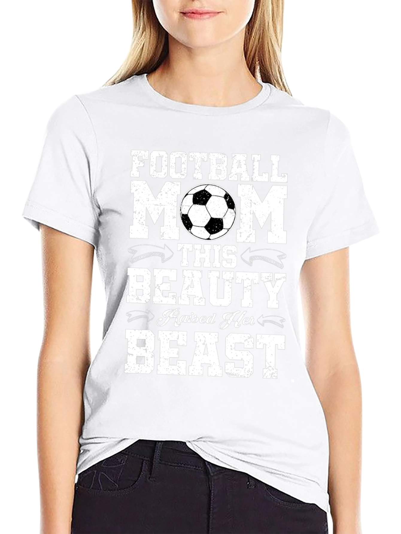 Football Mom T-Shirt - Raised a Beast