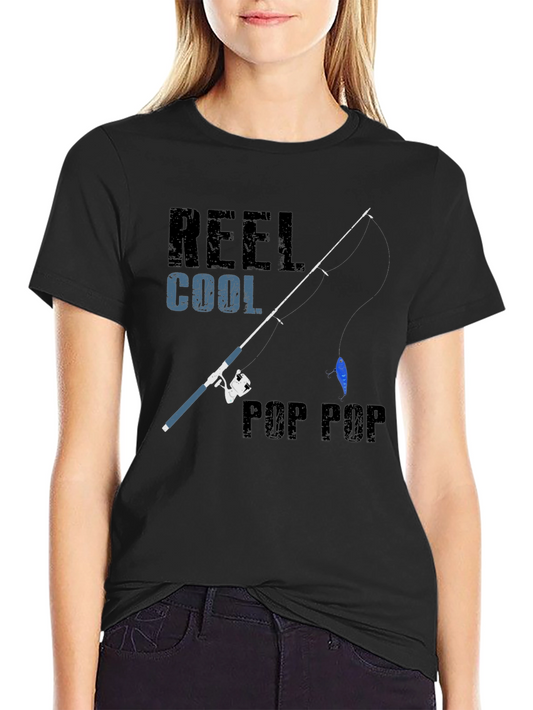 Reel Cool Pop Pop Fishing T-Shirt - Black