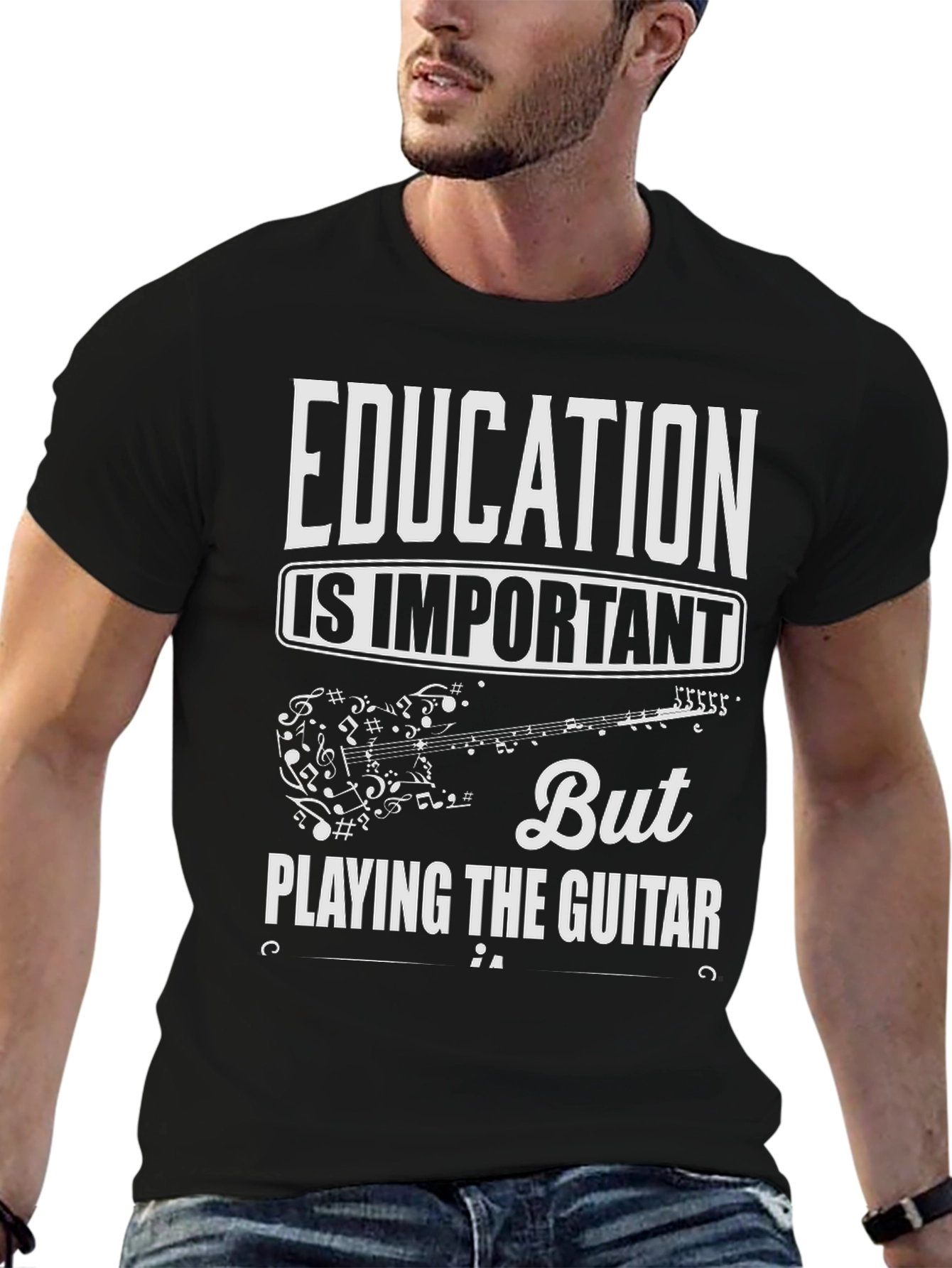 Education is Important But Guitar T-Shirt