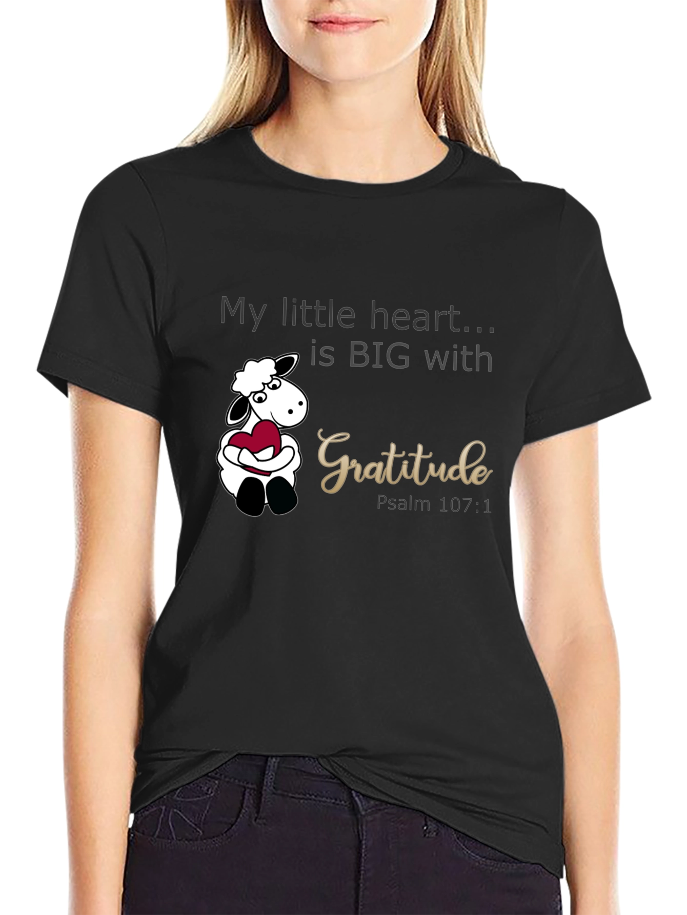 Gratitude Heart Sheep Graphic Tee