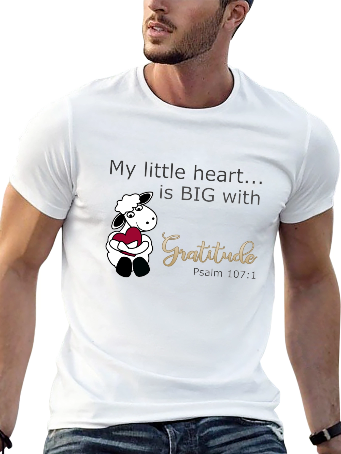 Gratitude Heart Sheep Graphic Tee
