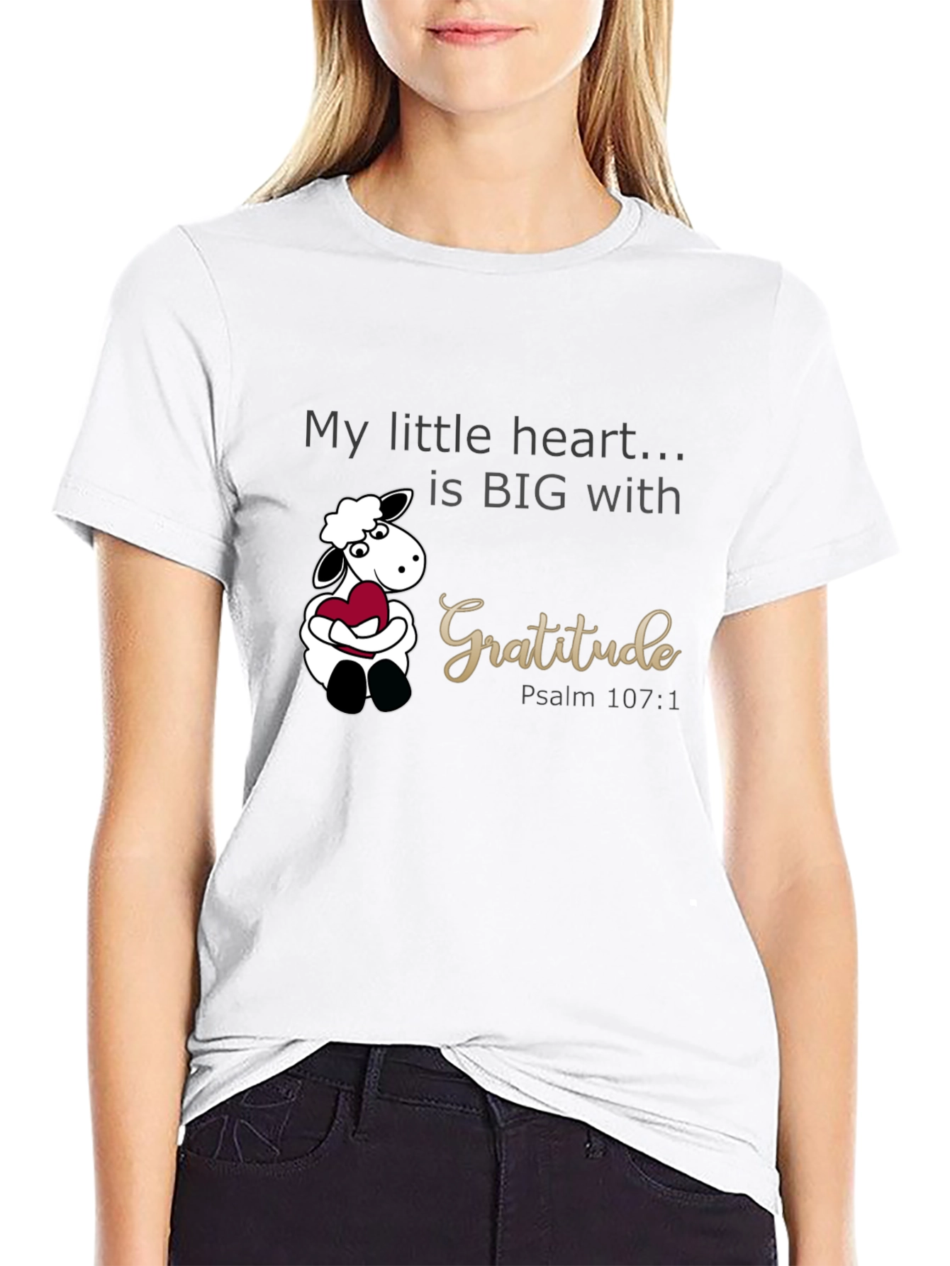 Gratitude Heart Sheep Graphic Tee