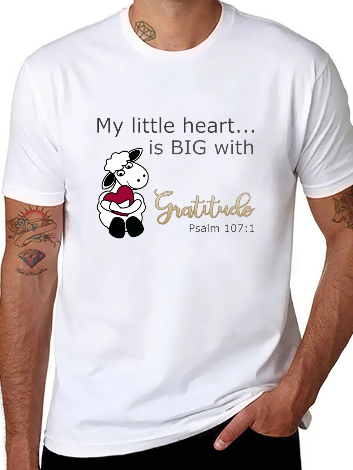 Gratitude Heart Sheep Graphic Tee