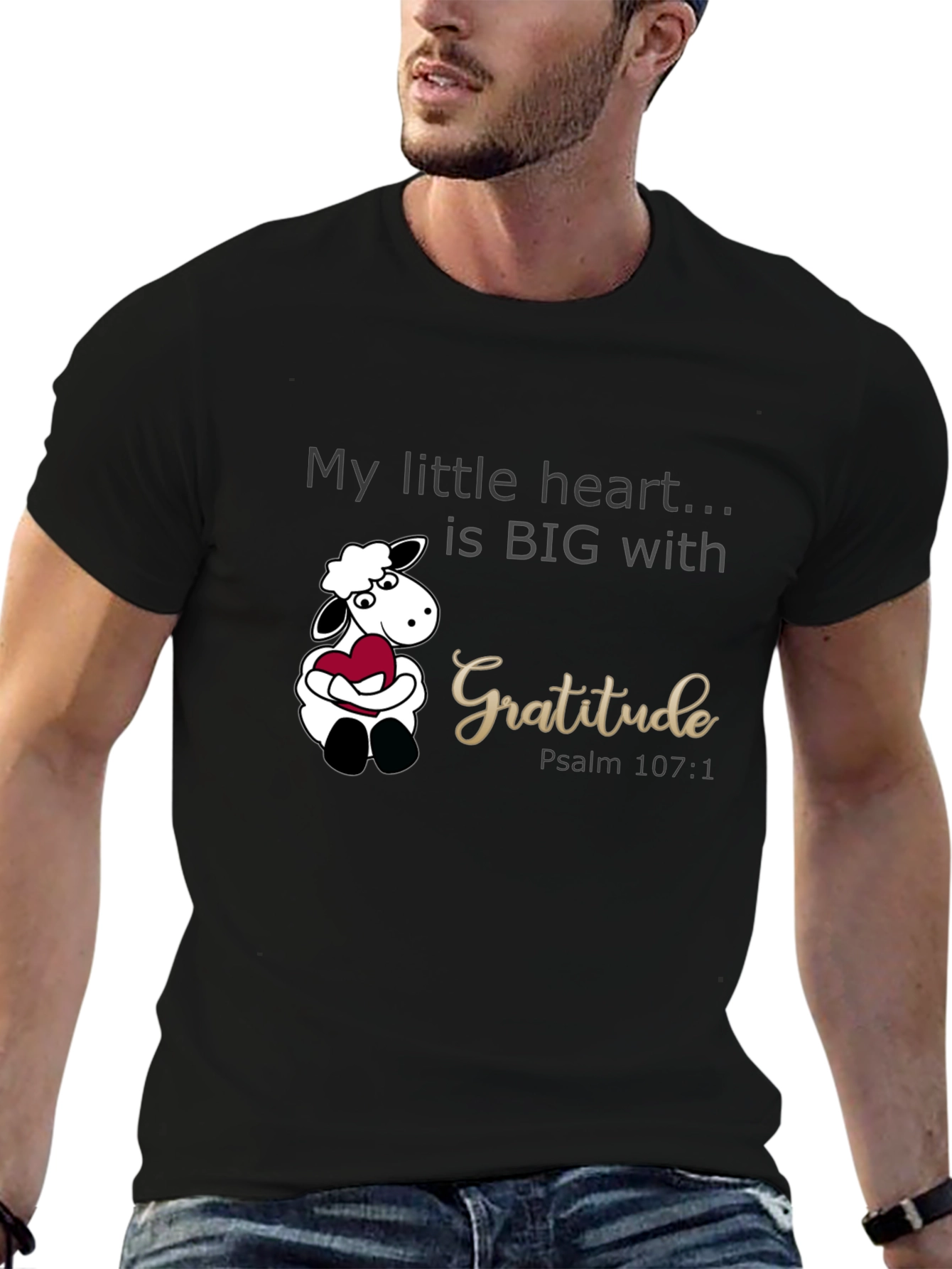 Gratitude Heart Sheep Graphic Tee