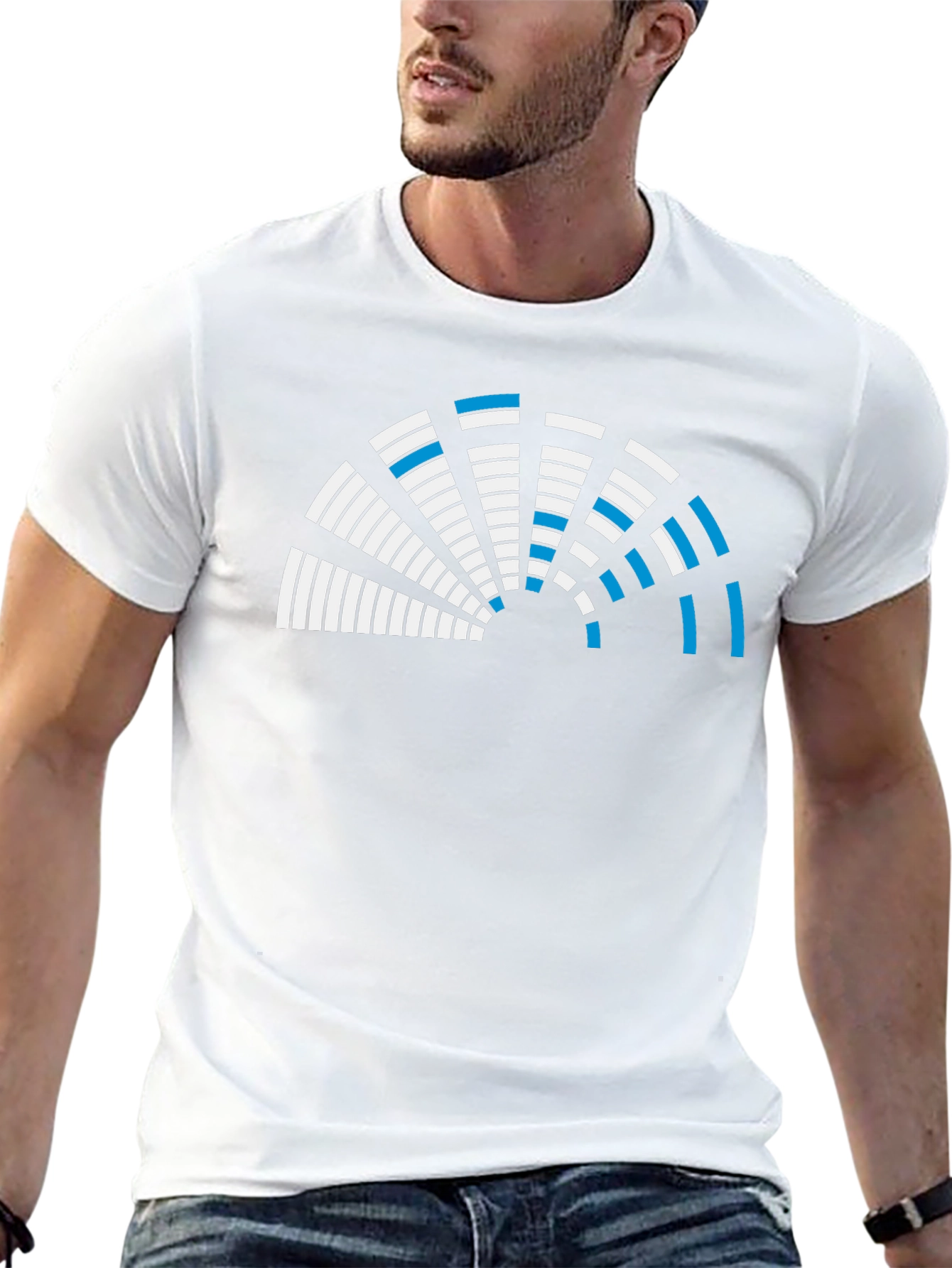 Abstract Graphic Tee - Black Crew Neck Shirt