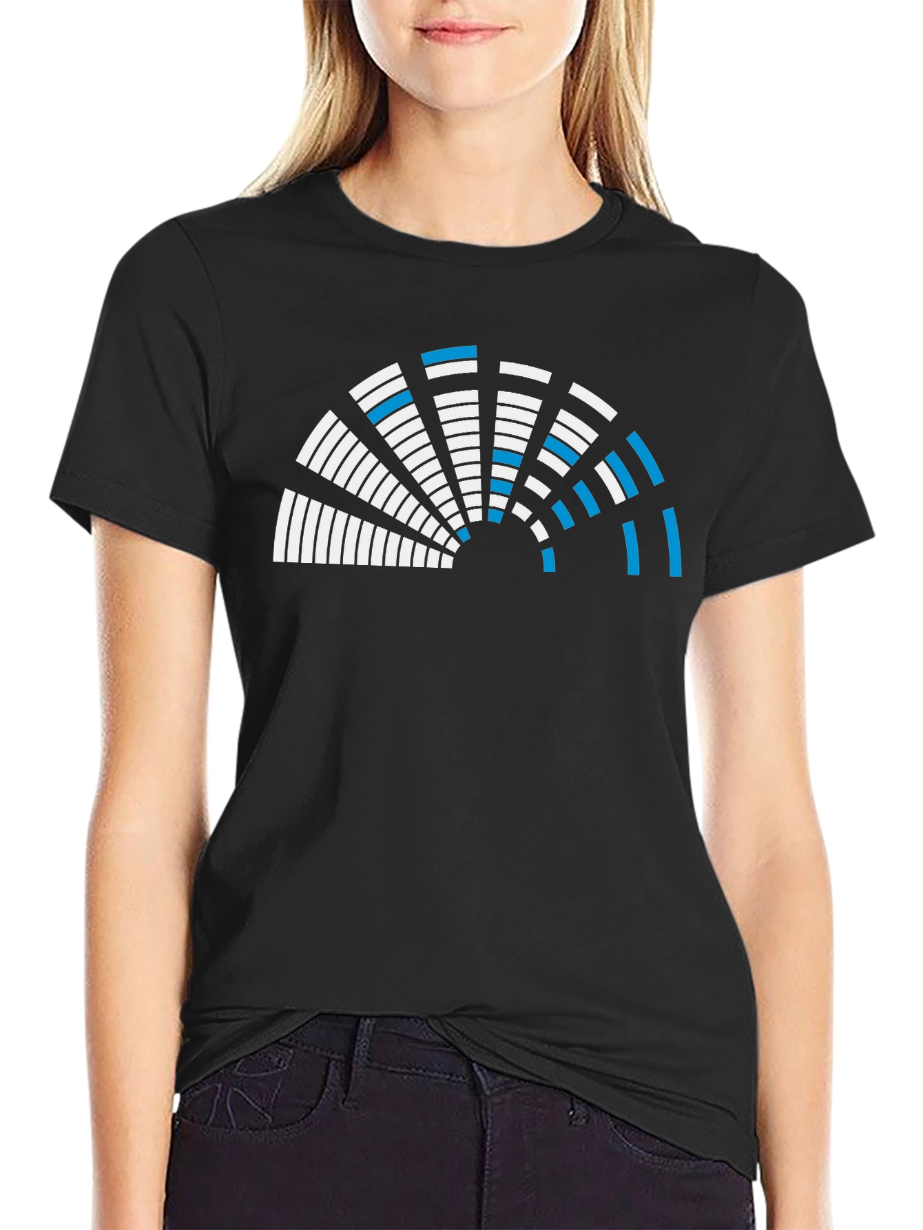 Abstract Graphic Tee - Black Crew Neck Shirt