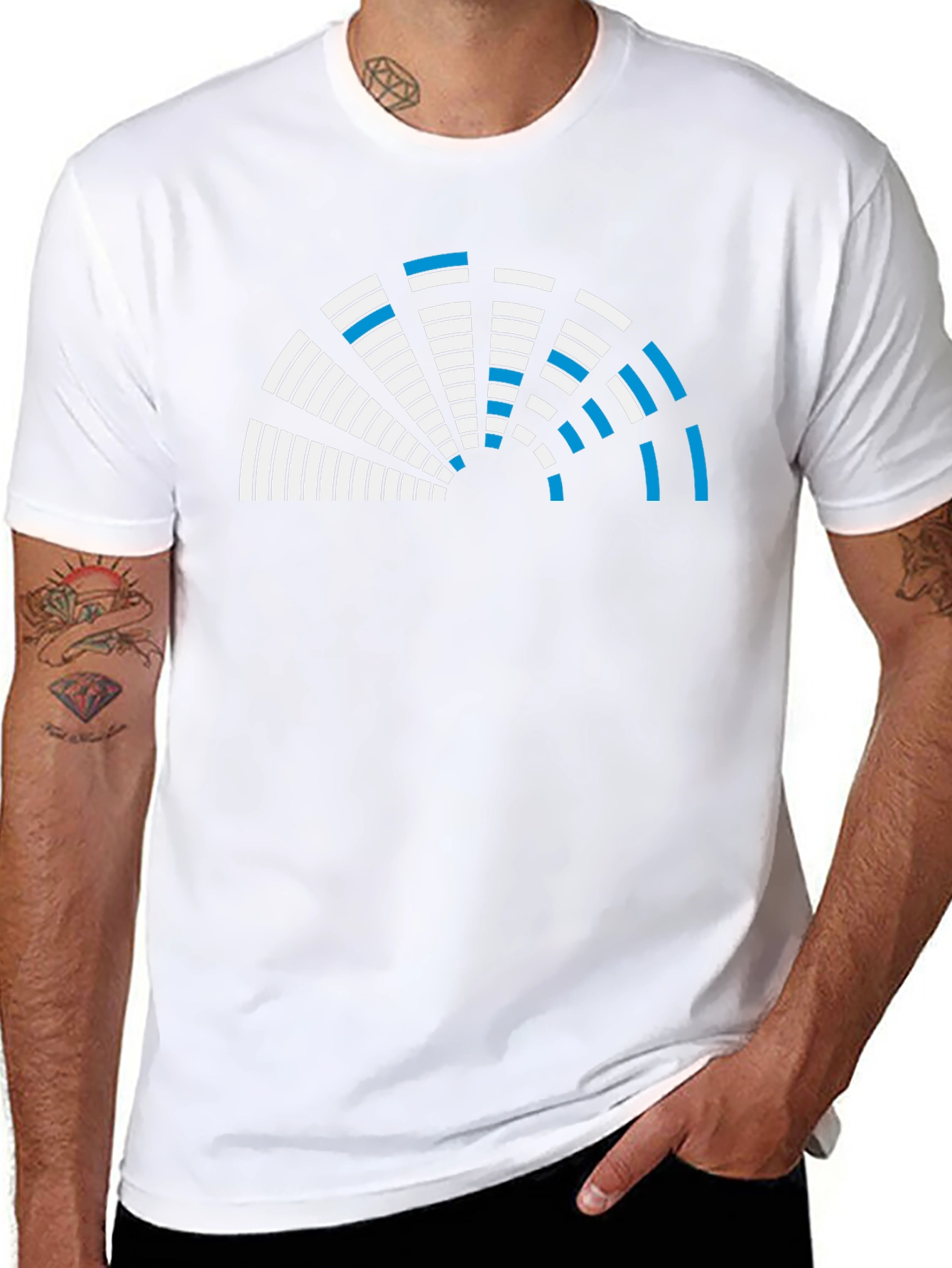 Abstract Graphic Tee - Black Crew Neck Shirt