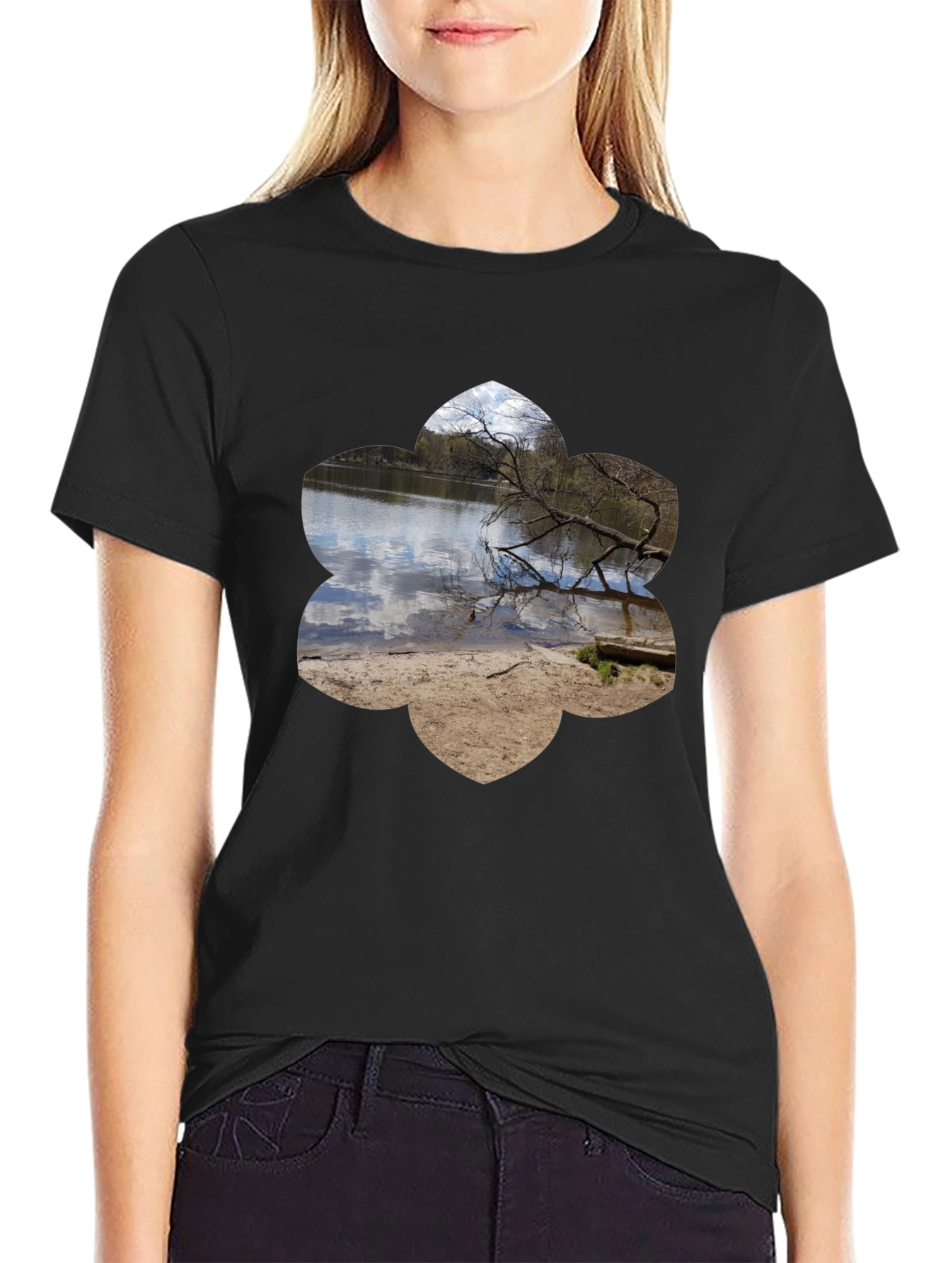Nature Scene Graphic Tee - Black