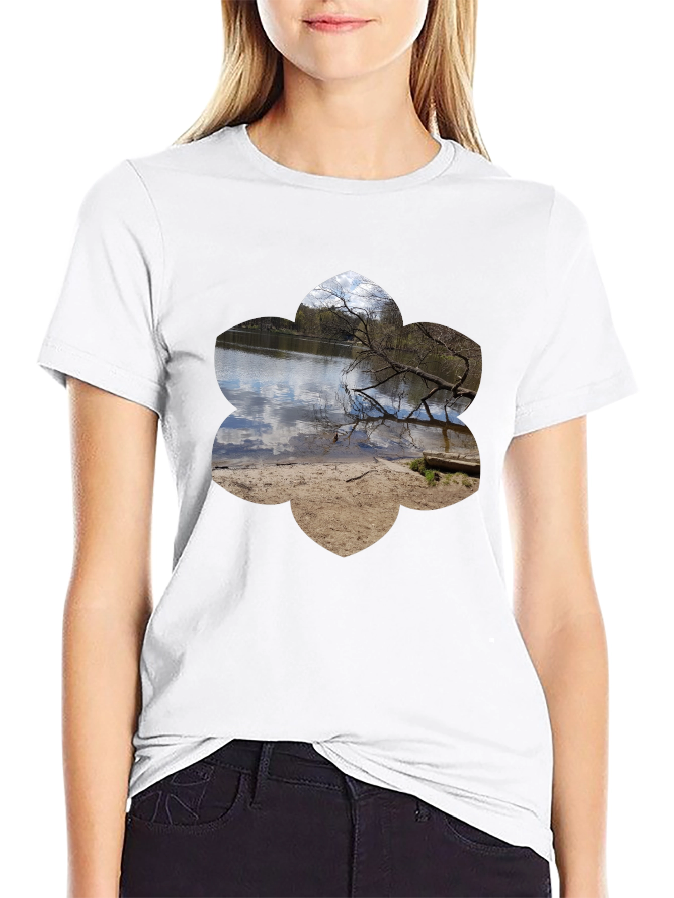 Nature Scene Graphic Tee - Black