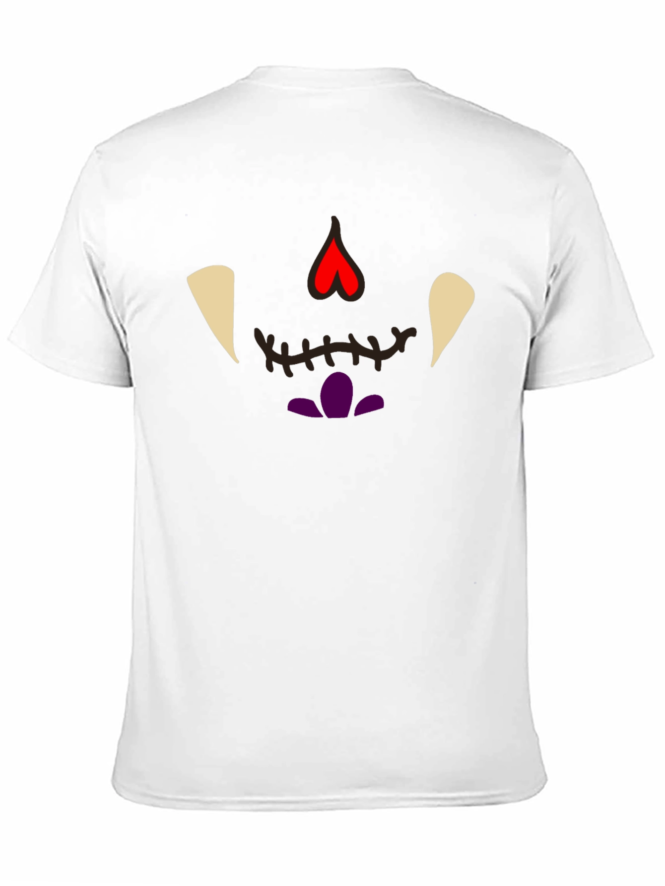 Spooky Fun: Black Halloween Face T-Shirt