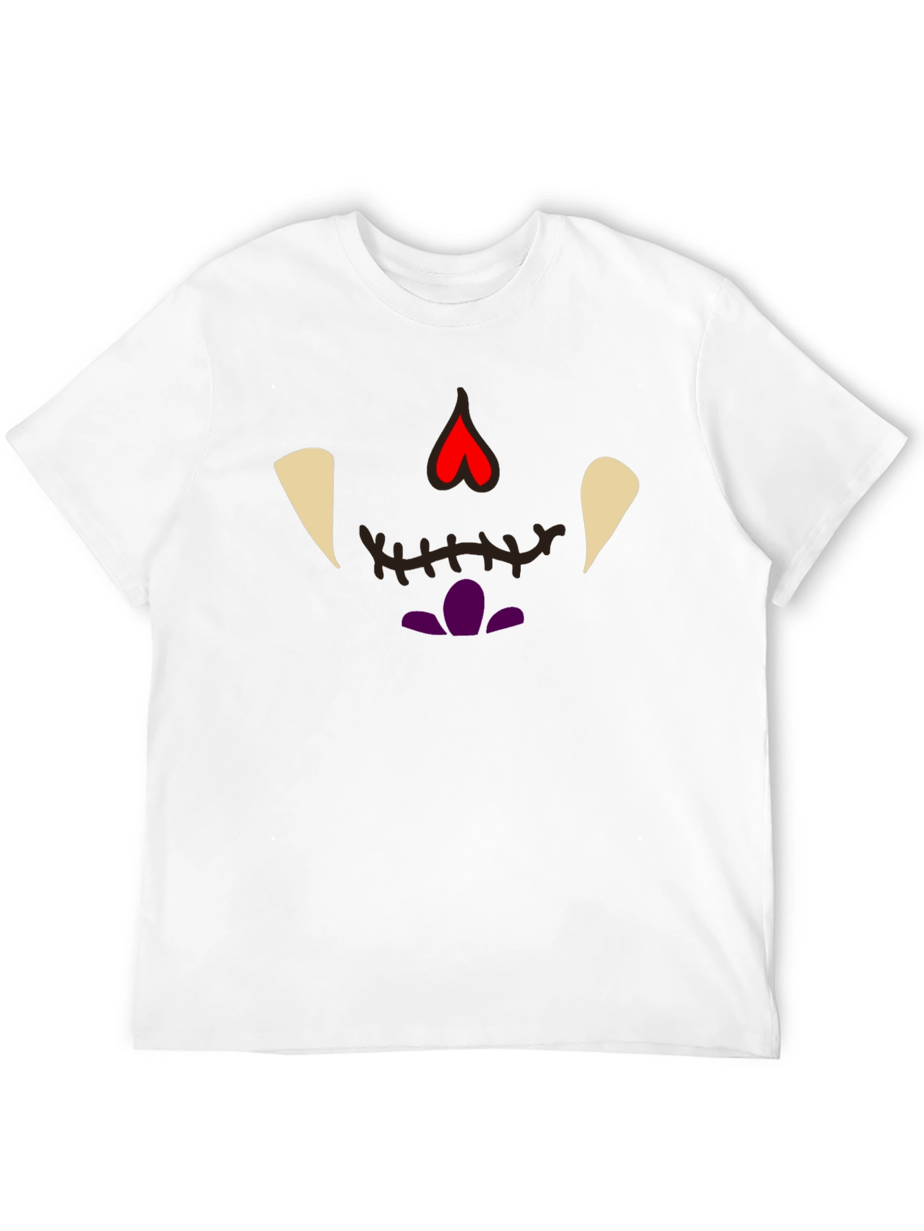 Spooky Fun: Black Halloween Face T-Shirt