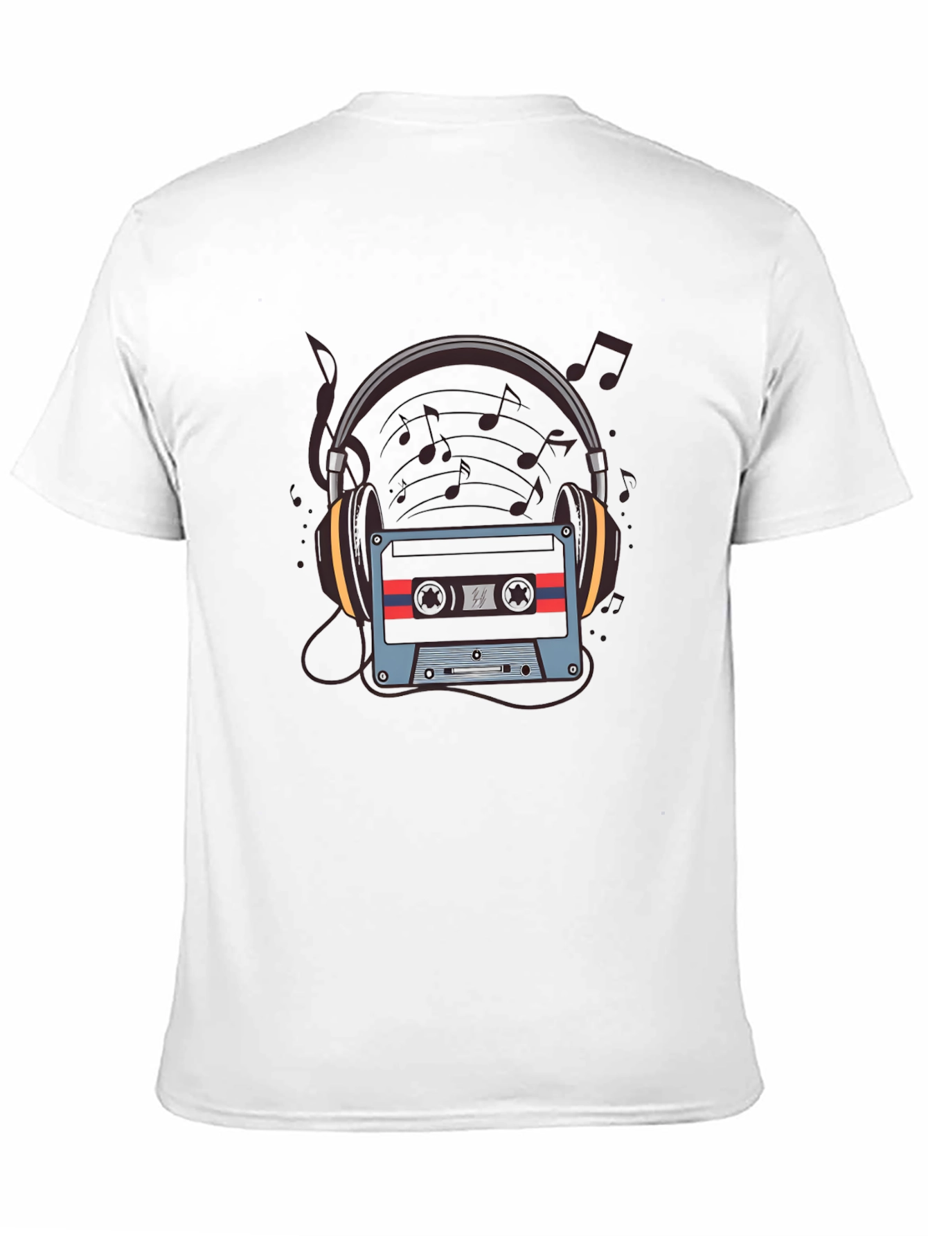 Retro Music T-Shirt - Headphones & Cassette Design
