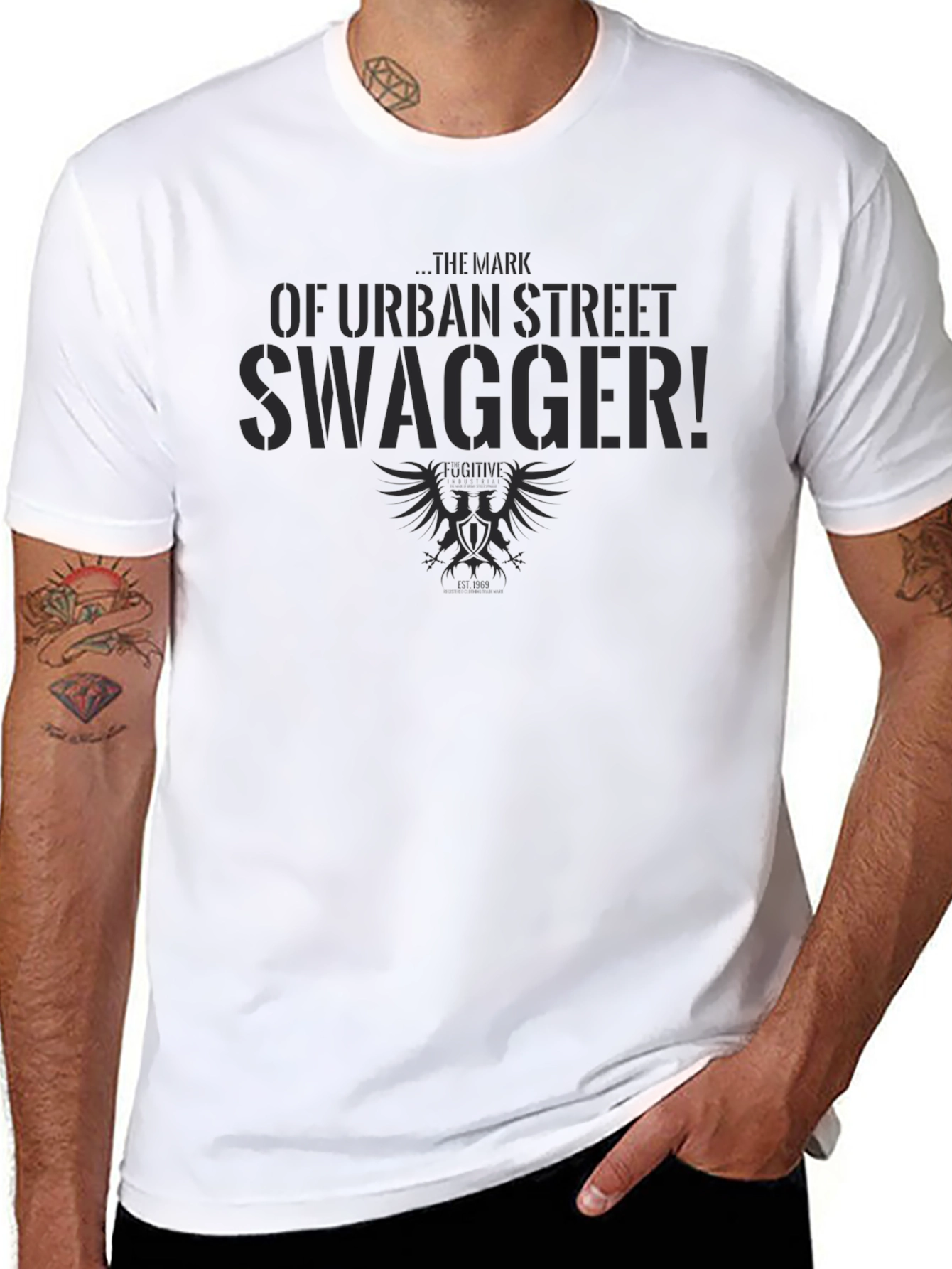 Urban Street Swagger Graphic Tee - Black