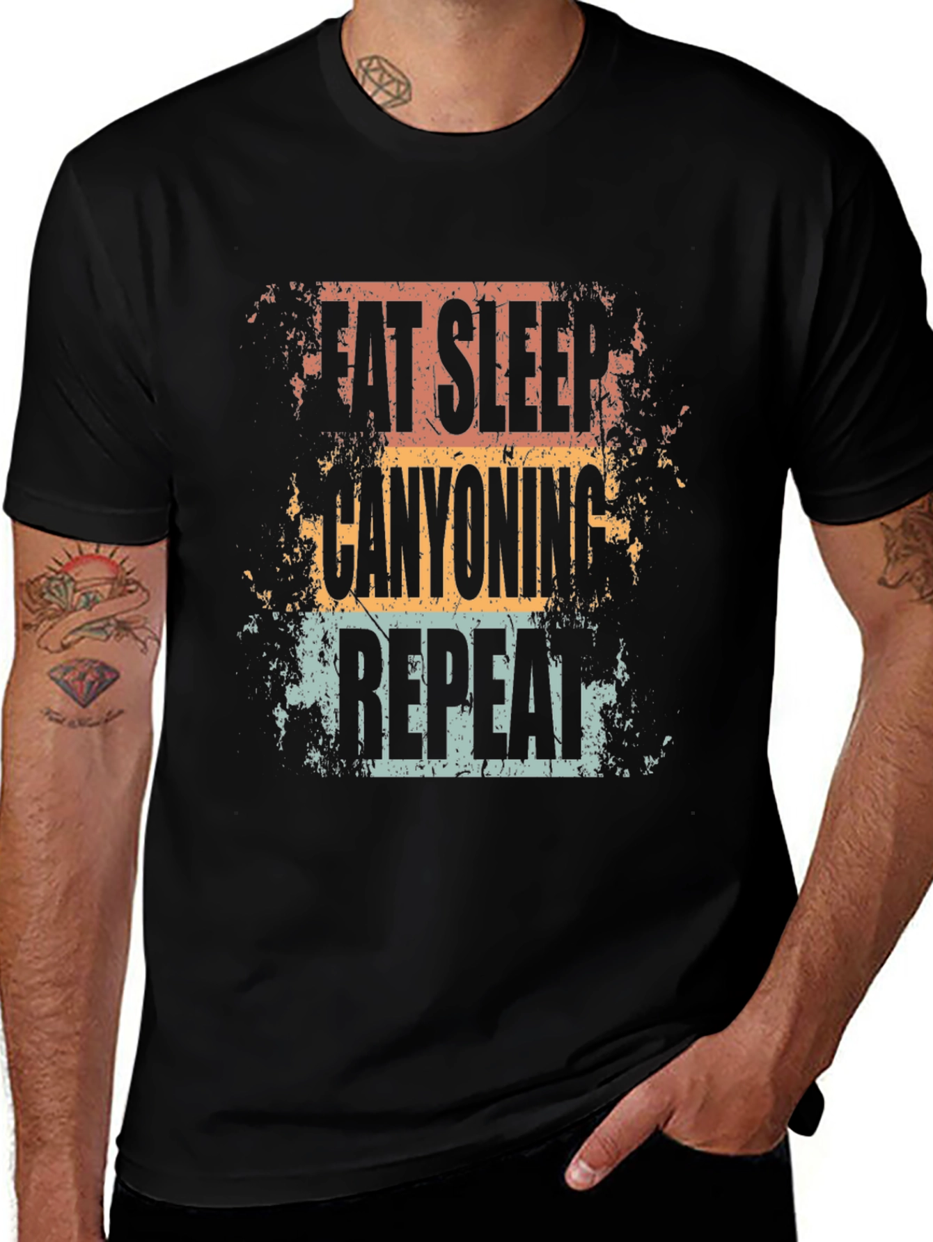 Eat Sleep Canyoning Repeat Black T-Shirt