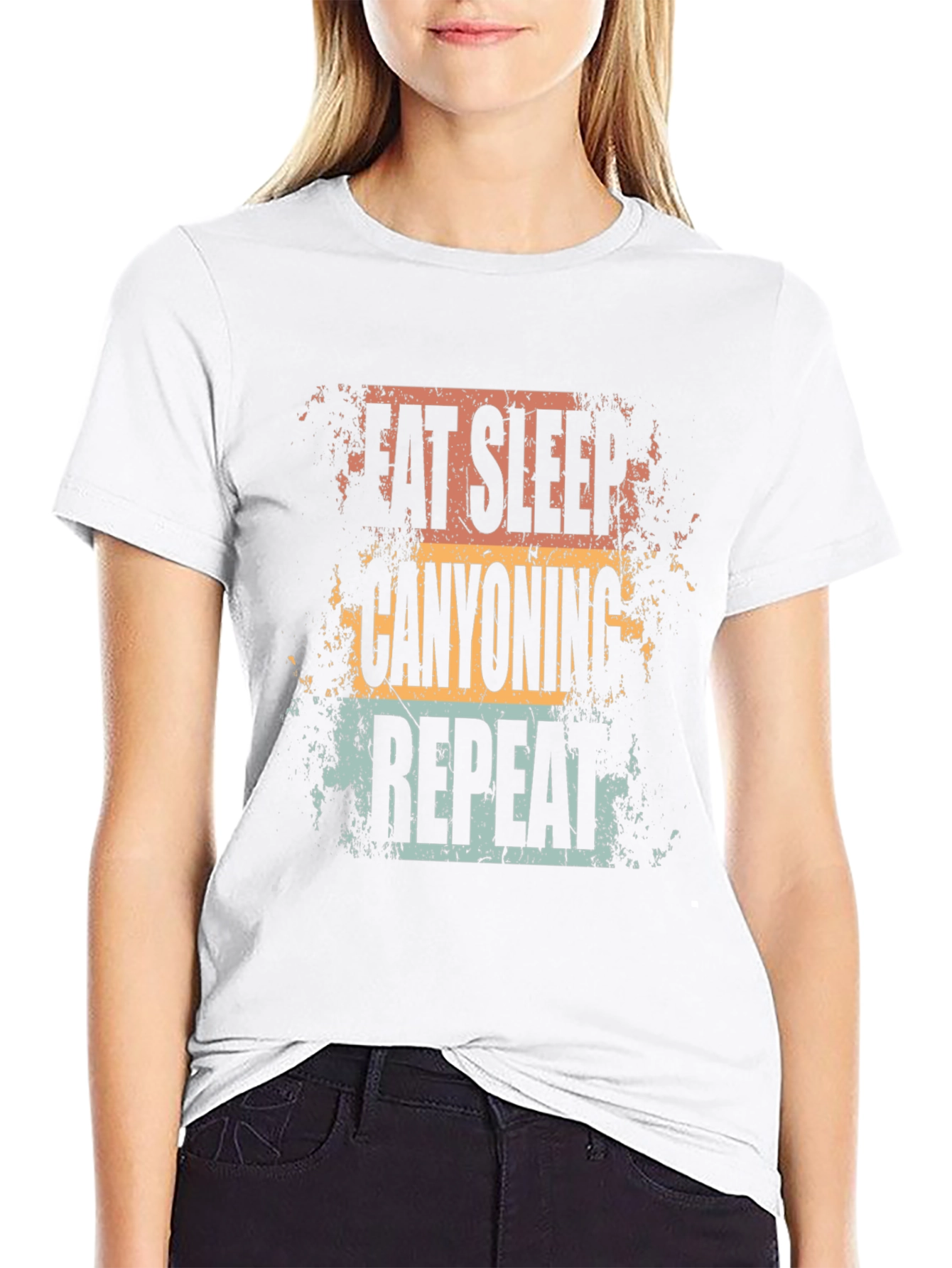 Eat Sleep Canyoning Repeat Black T-Shirt