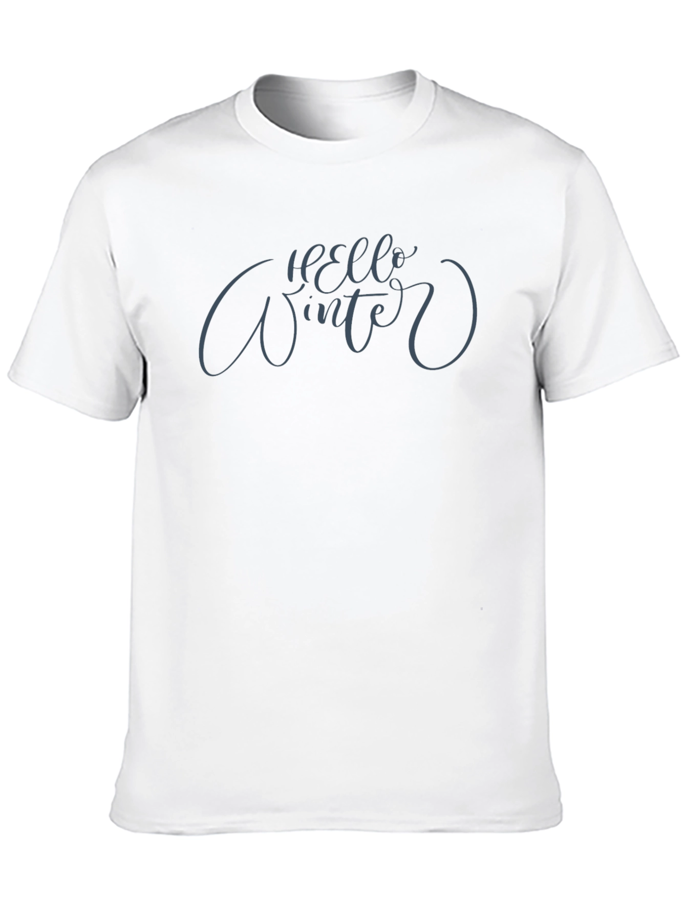 Hello Winter Black T-Shirt - Stylish Holiday Apparel