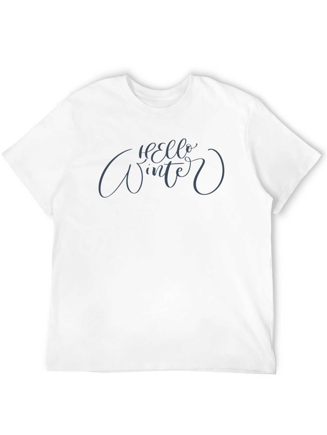 Hello Winter Black T-Shirt - Stylish Holiday Apparel